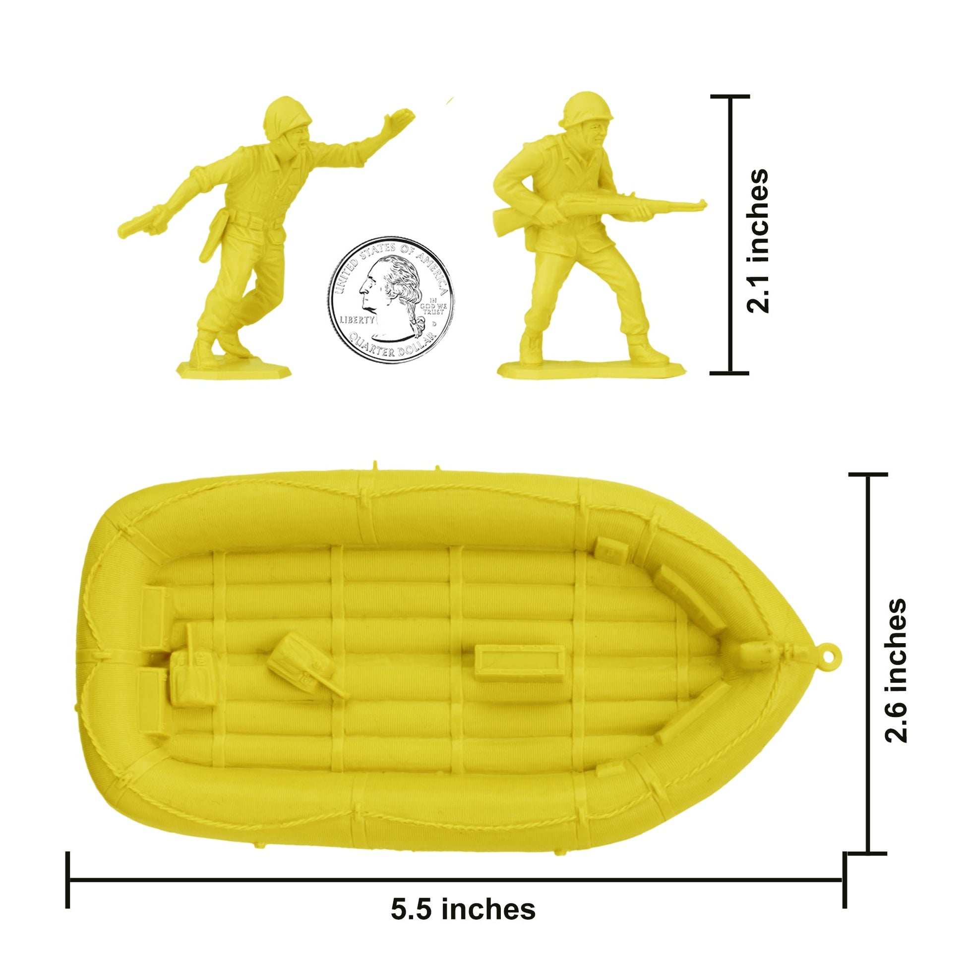 BMC Toys Classic Louis Marx & Co. WW2 Soldiers Yellow Figures Scale