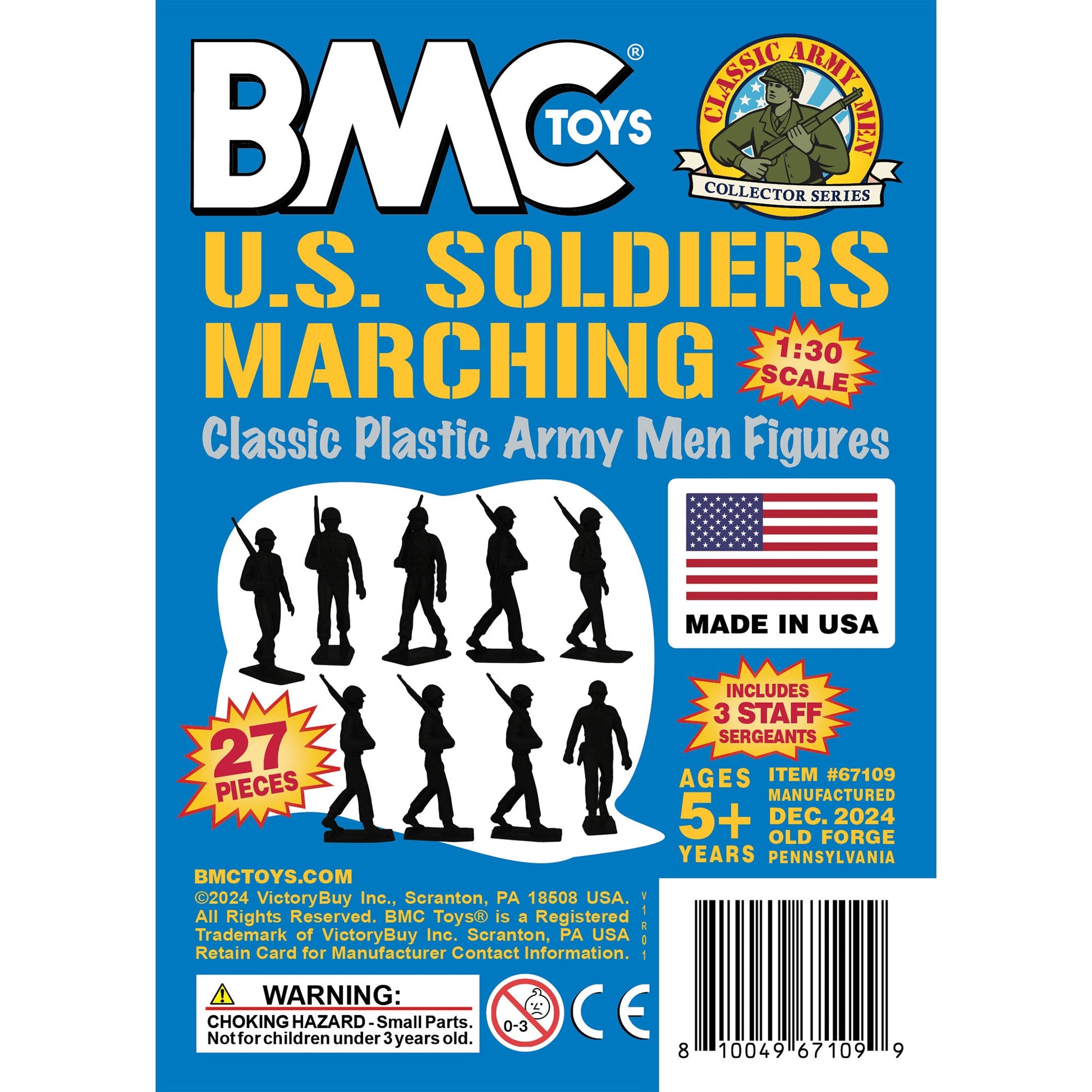 BMC Toys Classic Marx WW2 Us Marching Blue Insert Art