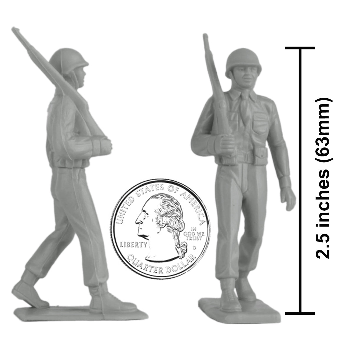 BMC Toys Classic Marx WW2 Us Marching Gray Scale