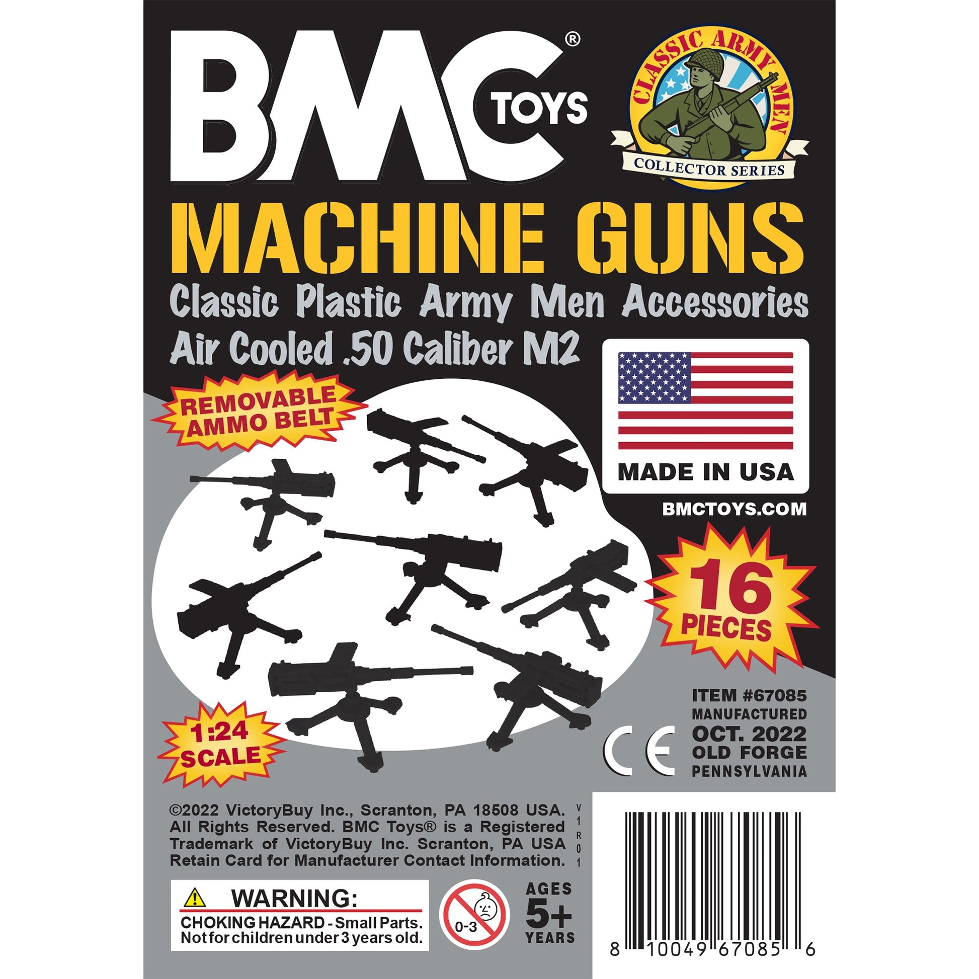 BMC Toys Classic Mpc Army MGs Black and Silver-Gray Insert Art Card