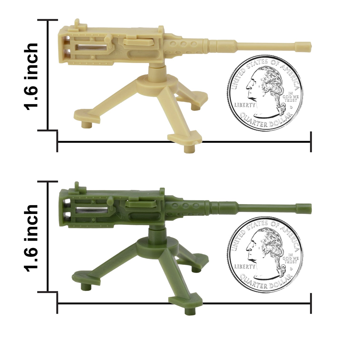 BMC Toys Classic Mpc Army MGs Tan OD Green Scale