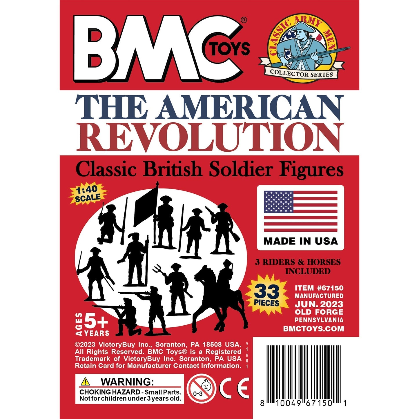 BMC Toys Classic MPC American Revoutionary War British Red Soldier Figures Insert Art