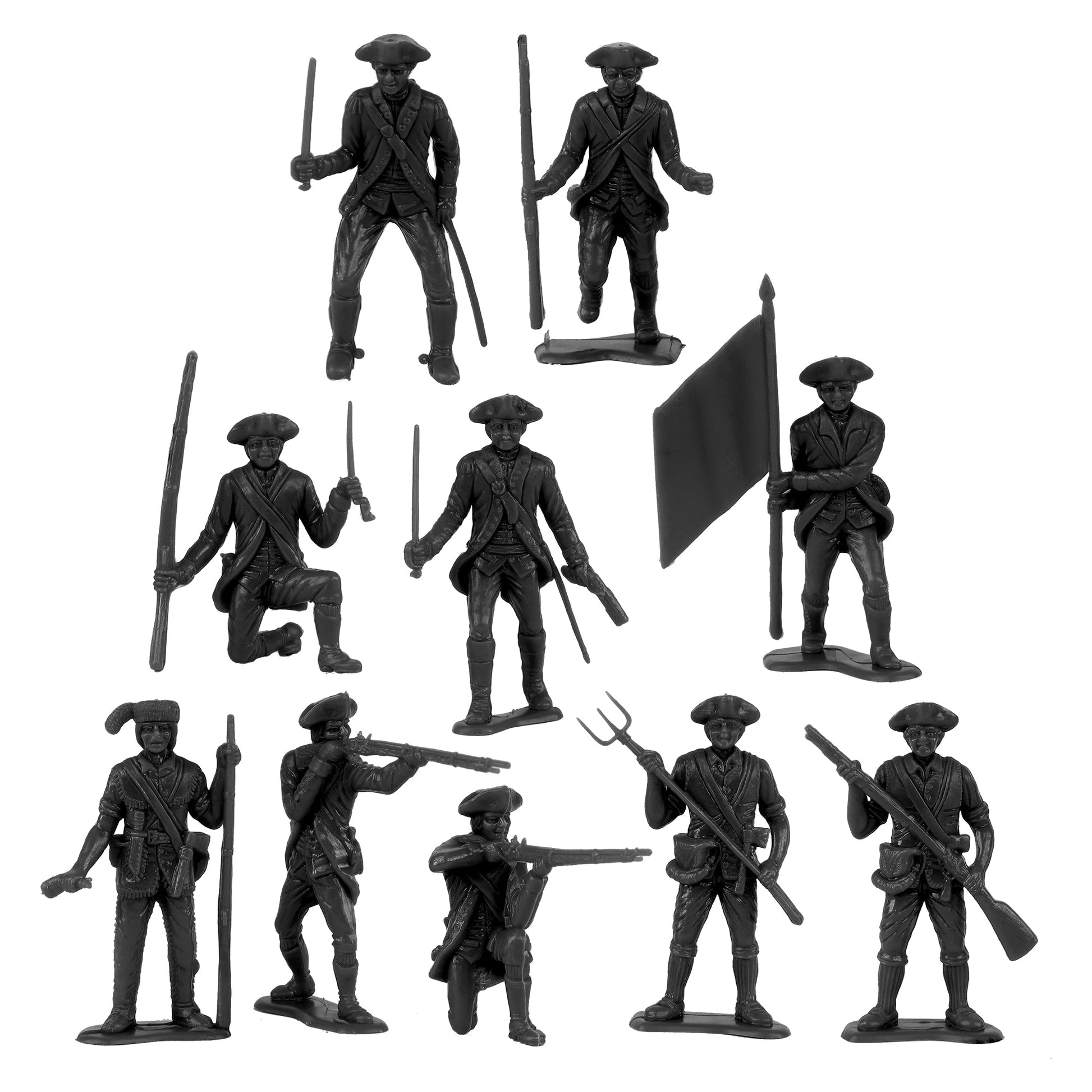 BMC Toys Classic MPC American Revoutionary War Colonial French Black Soldier Figures Close Up
