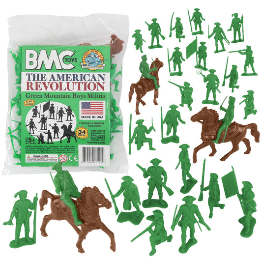 BMC Toys Classic MPC American Revoutionary War Green Mountain Boys Colonial Militia Soldier Figures Main Image