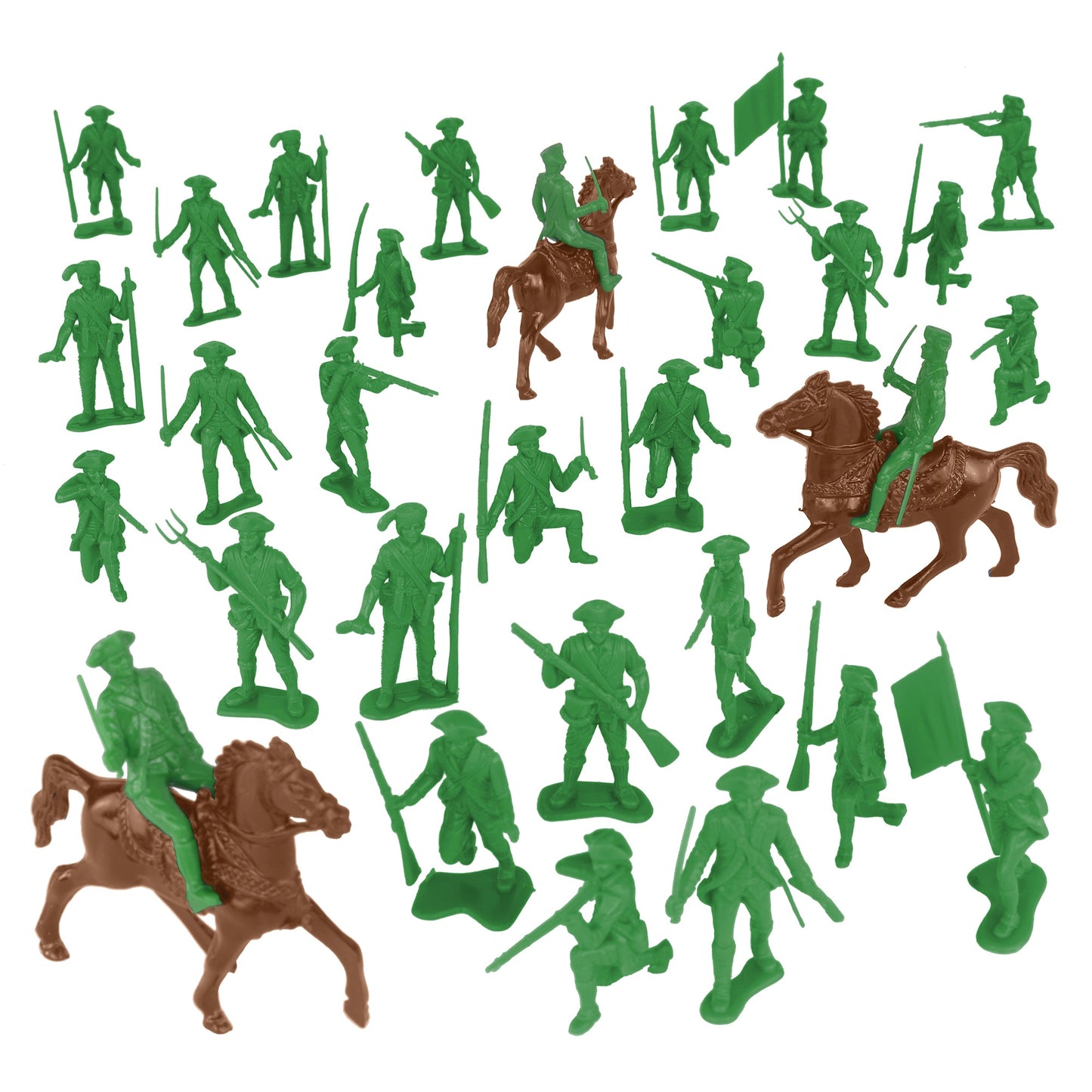BMC Toys Classic MPC American Revoutionary War Colonial French Medium-Green Soldier Figures Vignette