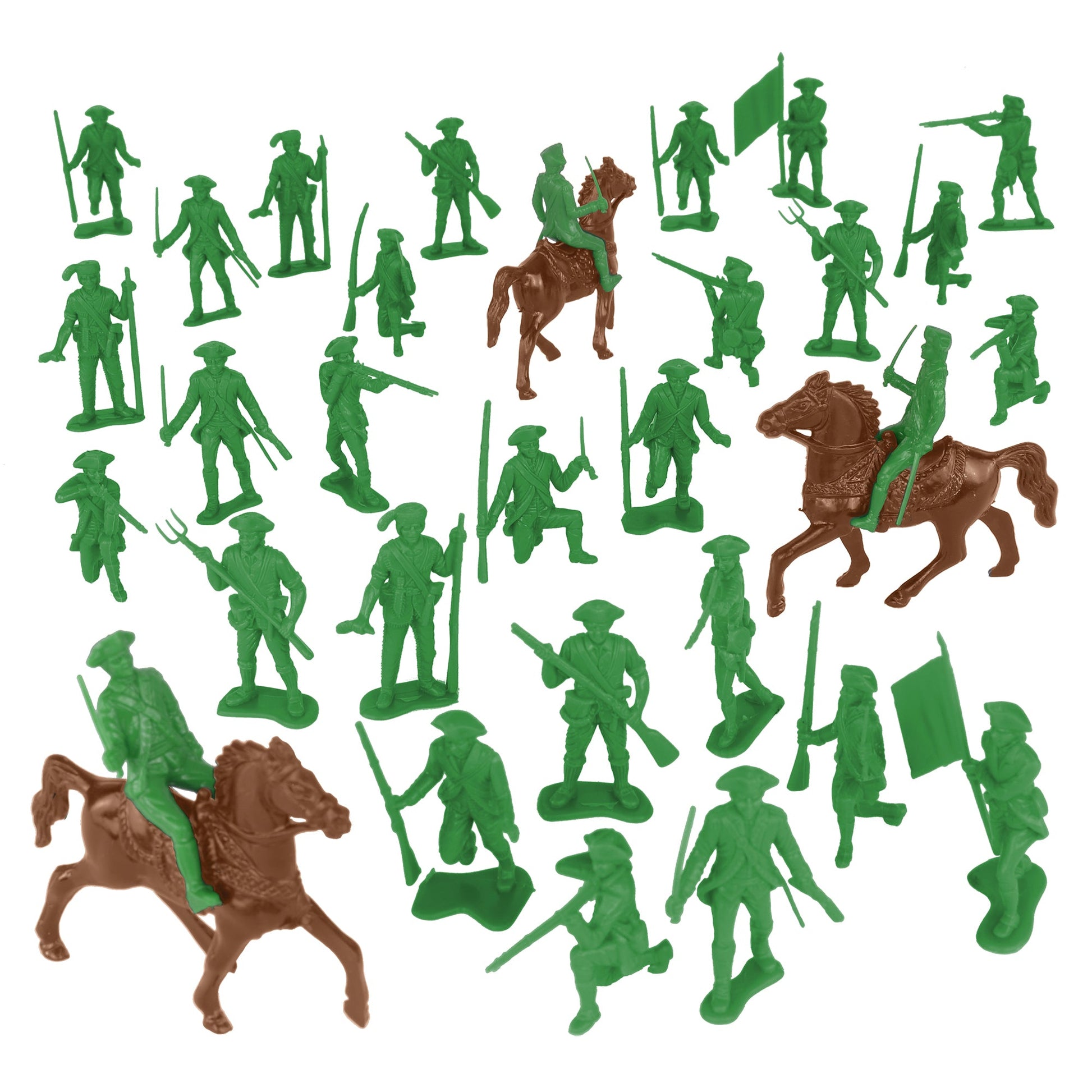 BMC Toys Classic MPC American Revoutionary War Colonial French Medium-Green Soldier Figures Vignette