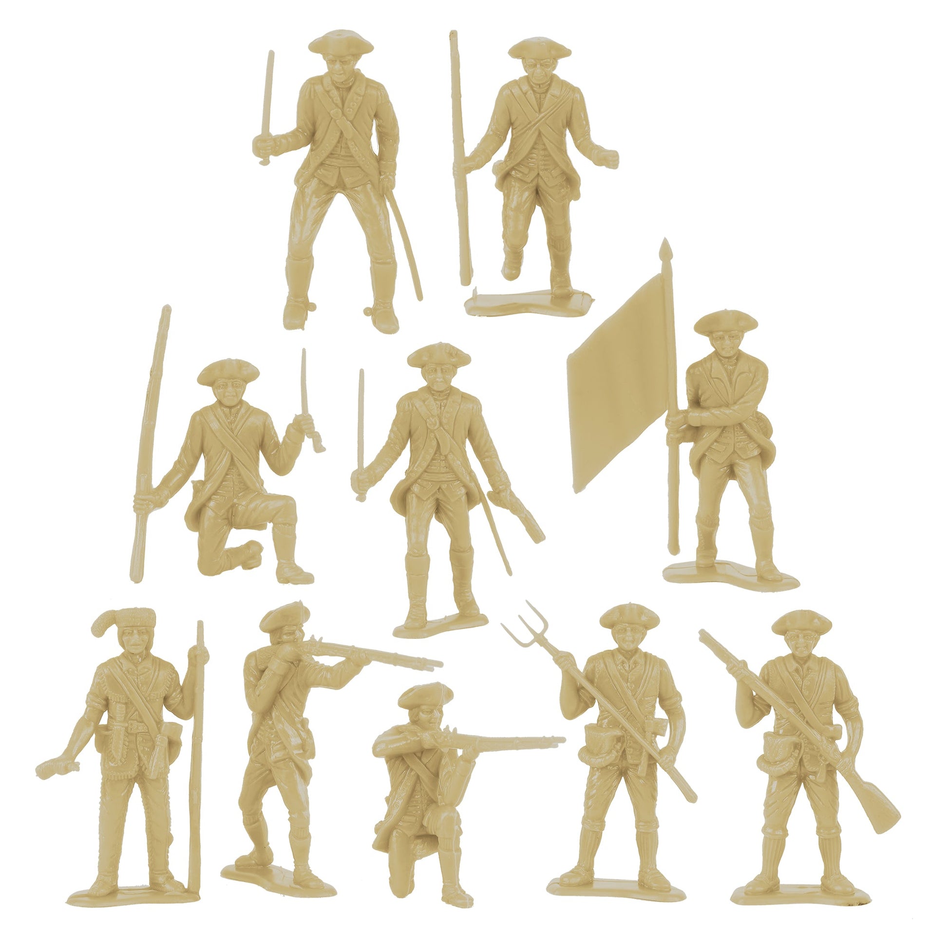 BMC Toys Classic MPC American Revoutionary War Colonial French Tan Soldier Figures Close Up