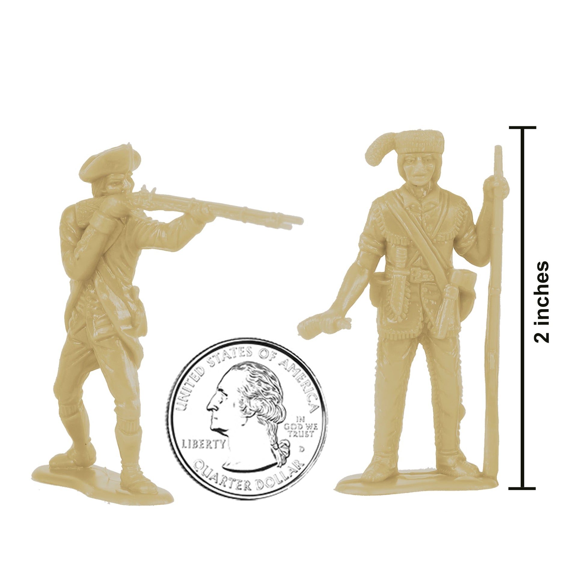 BMC Toys Classic MPC American Revoutionary War Colonial French Tan Soldier Figures Scale