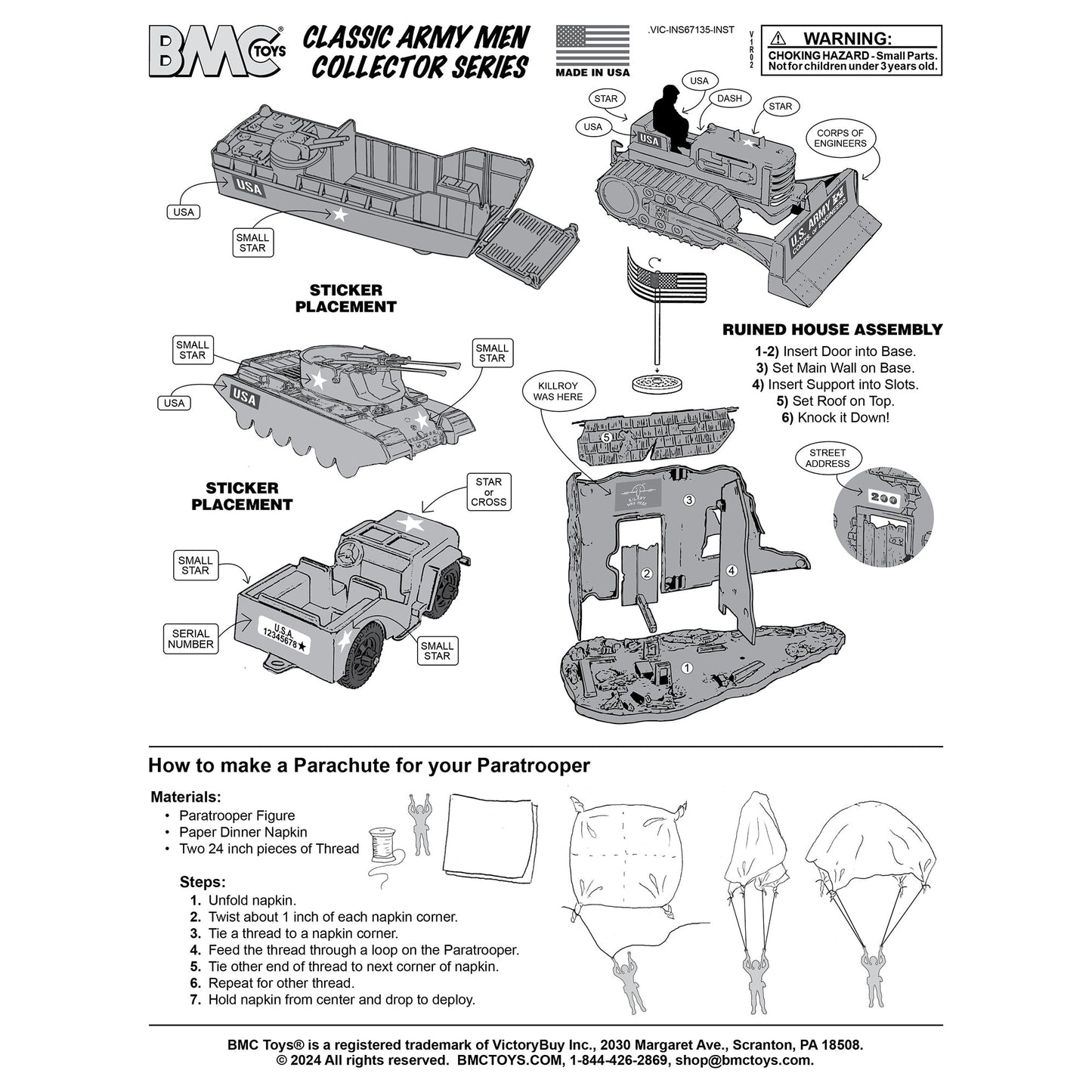 BMC Classic Army Men WW2 Pacific Theater Battle 134 Piece Playset Instructions