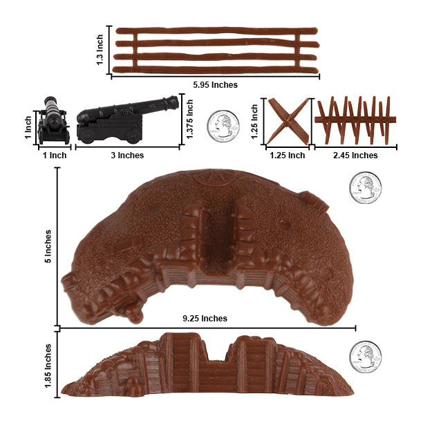 BMC Toys Classic Toy Soldiers Accessory Redoubt Brown Playset Accessories Scale