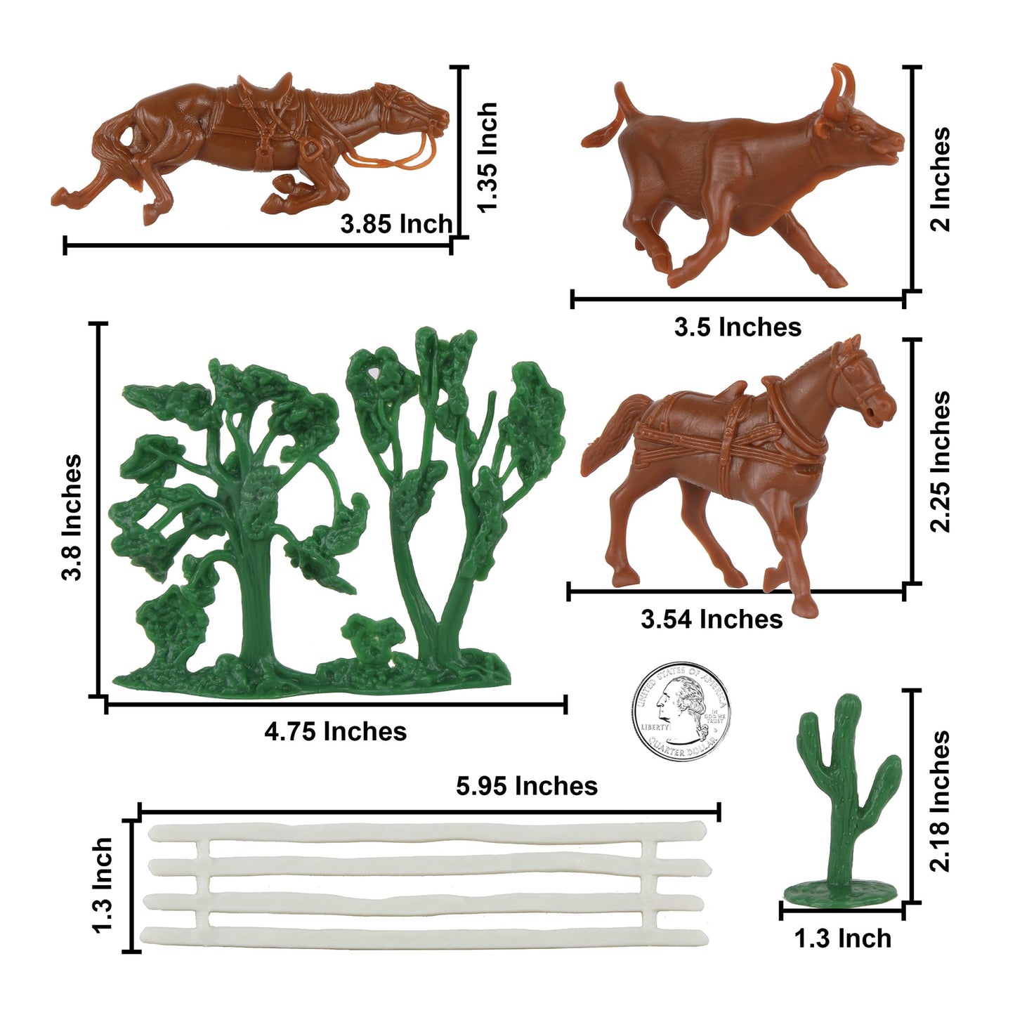 BMC Toys Classic Toy Soldiers Western Ranch Playset Accessories Scale