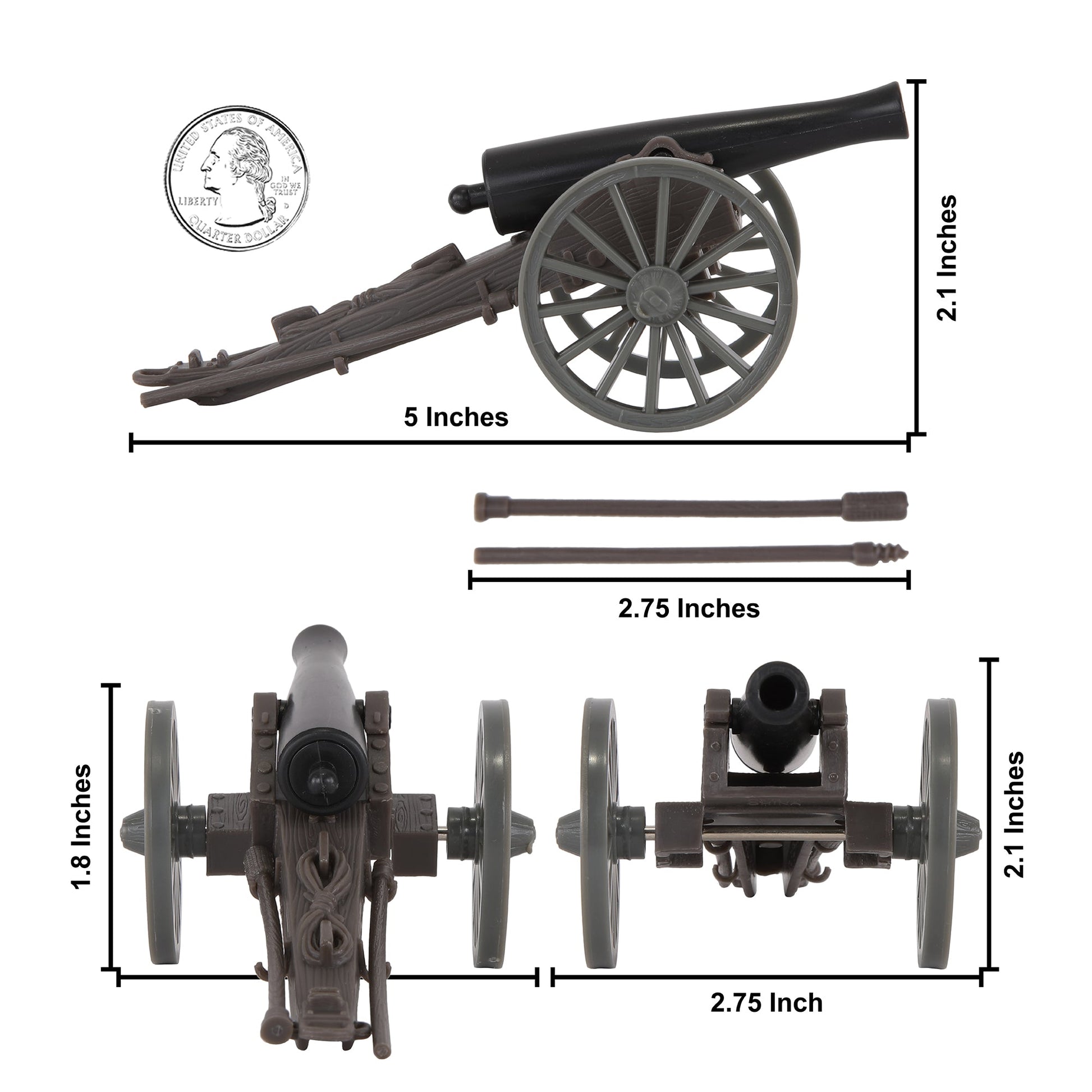 BMC CTS American Civil War Artillery 3 Inch Rifled Bore Cannon Scale