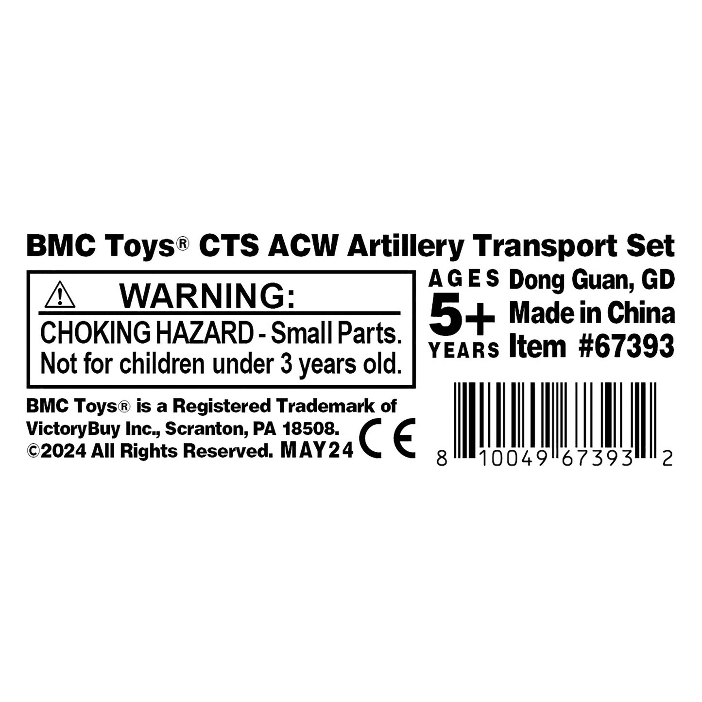 BMC CTS American Civil War Artillery Transport Set Label Art