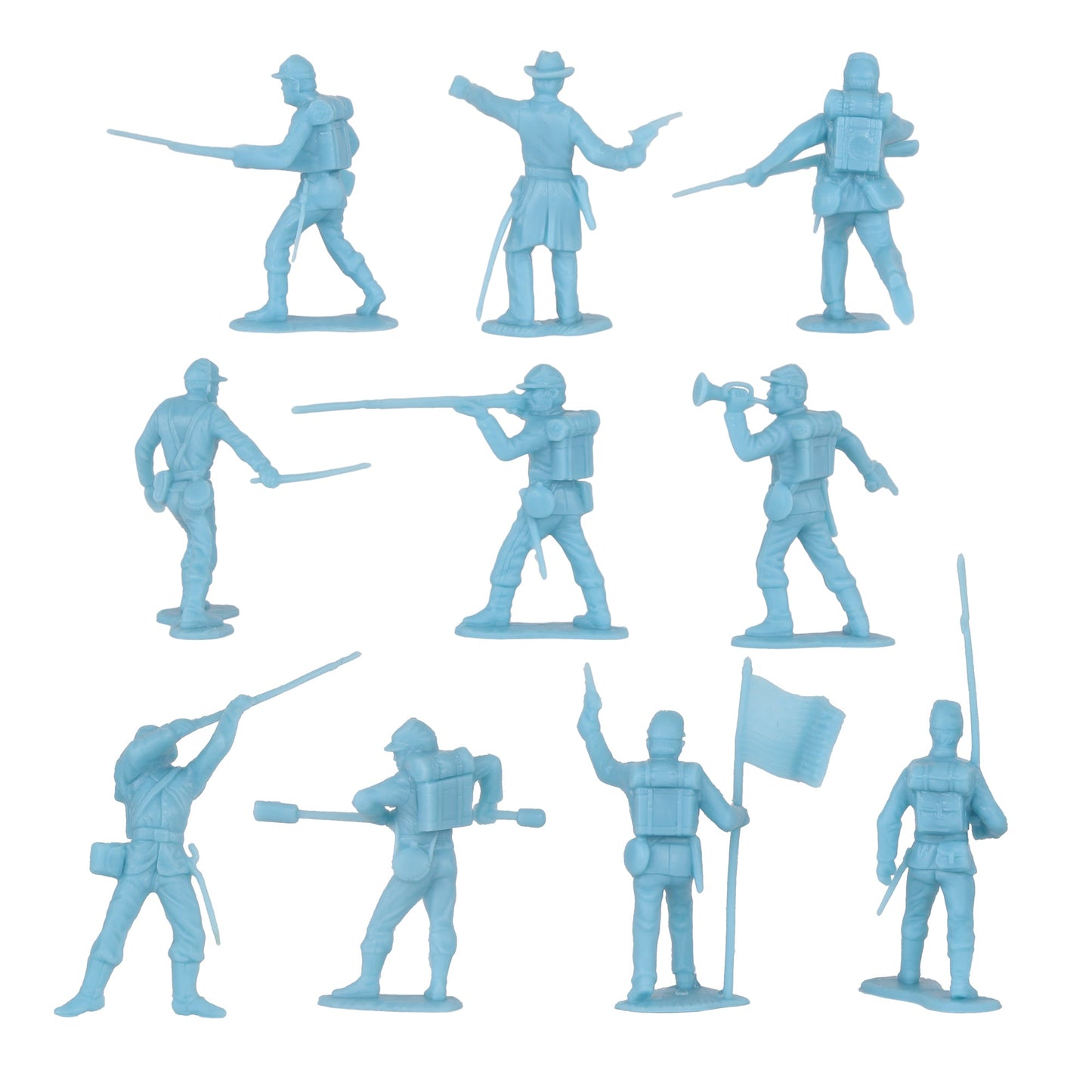 BMC Toys Classic Toy Soldiers American Civil War Marx Powder Blue Close Up Back View