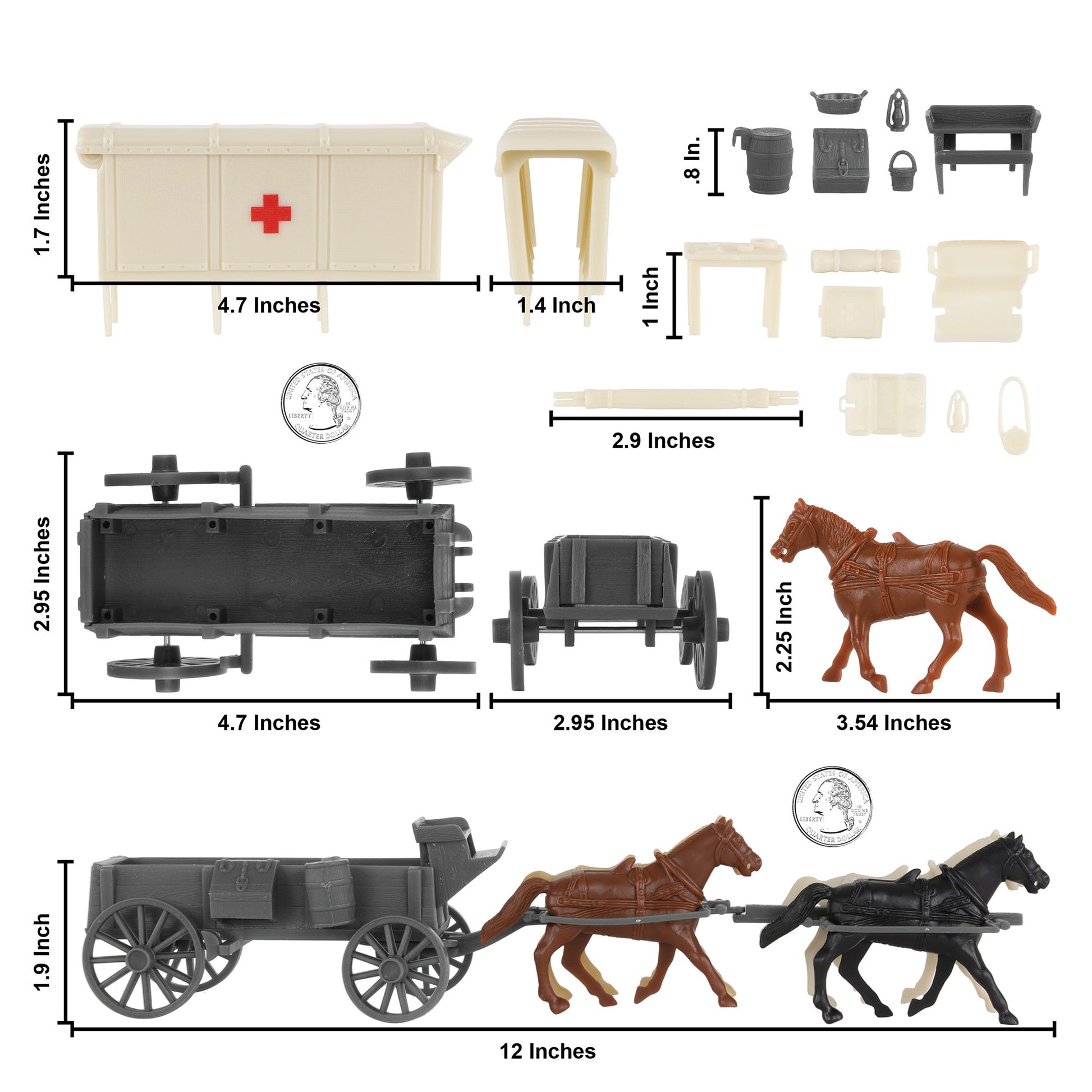 BMC CTS Civil War Ambulance & Supply Wagons Gray Scale