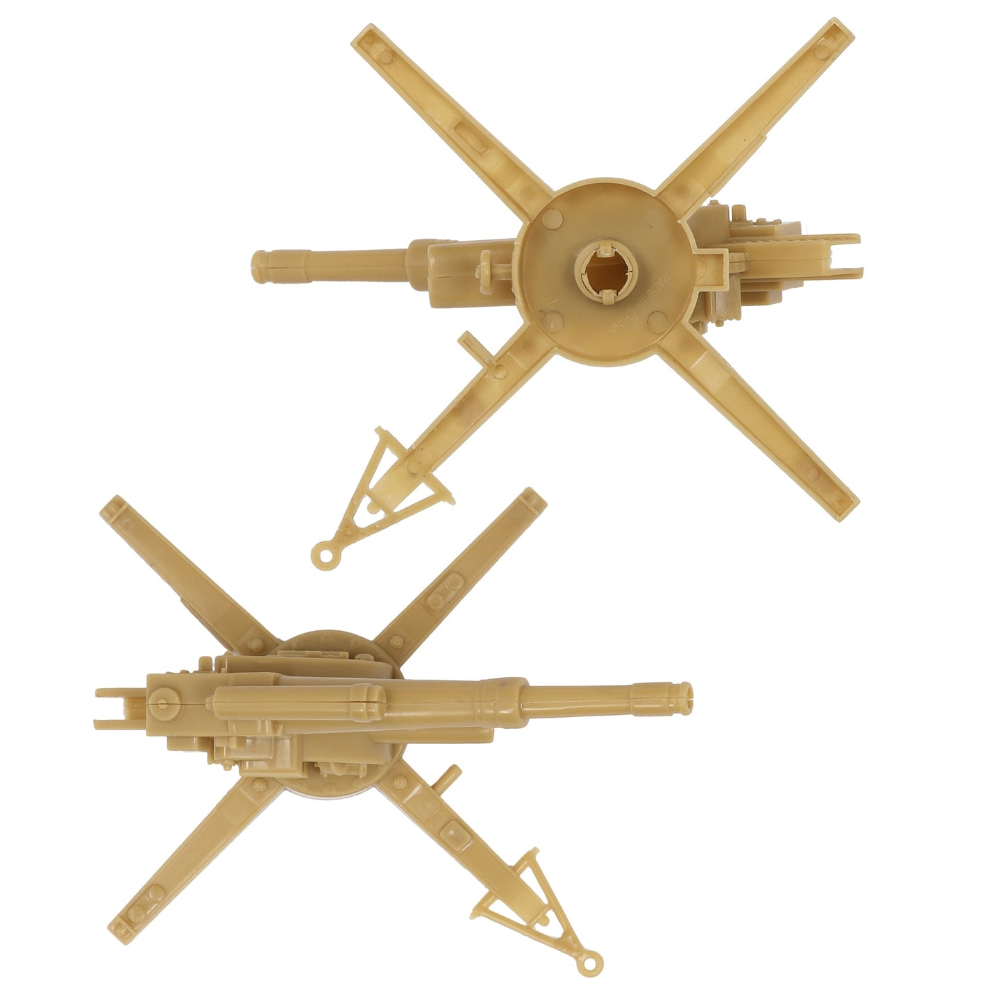 BMC Toys Classic Toy Soldiers WW2 German 88mm Artillery Tan Top & Bottom Views