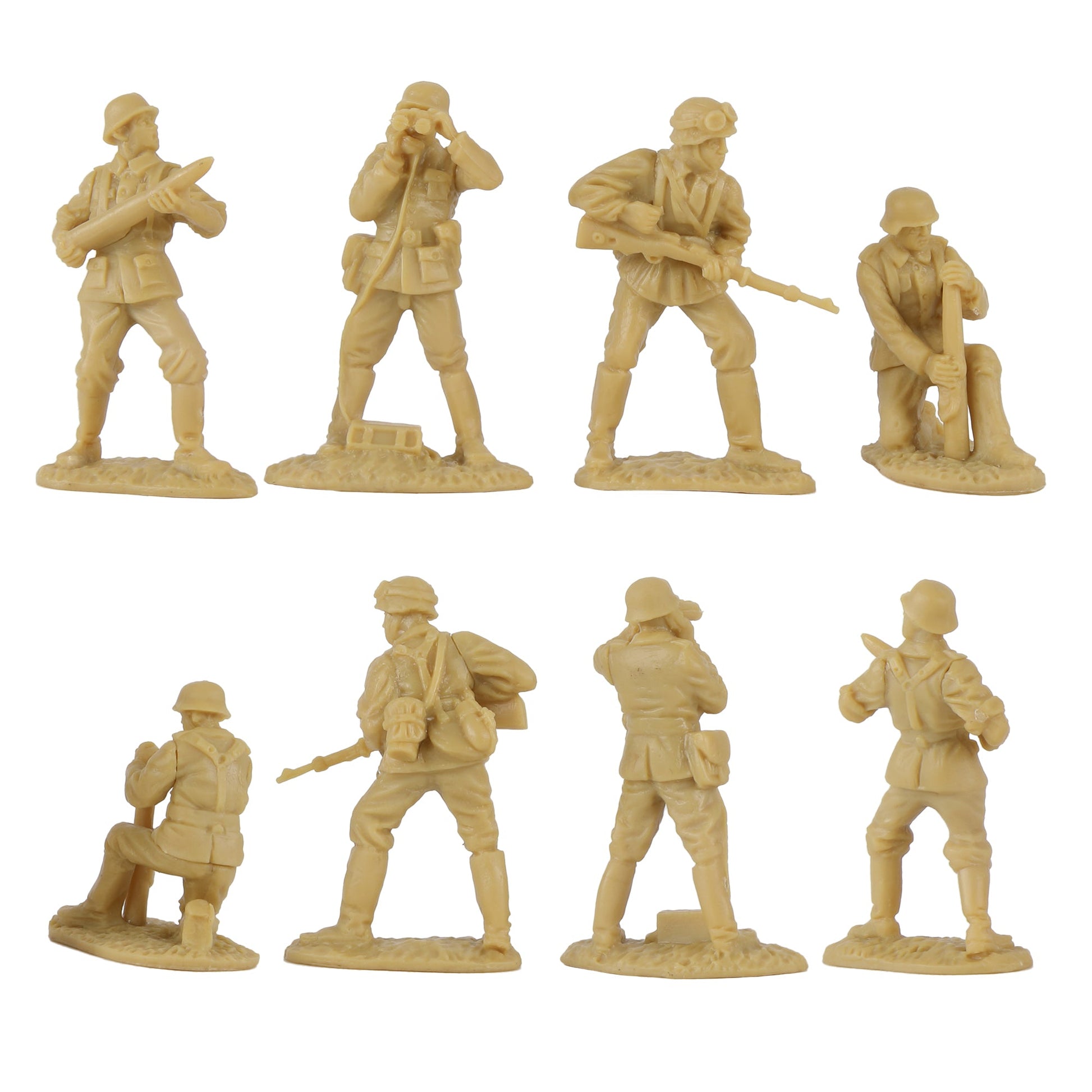 BMC Toys Classic Toy Soldiers WW2 German Artillery Crew Tan Close Up