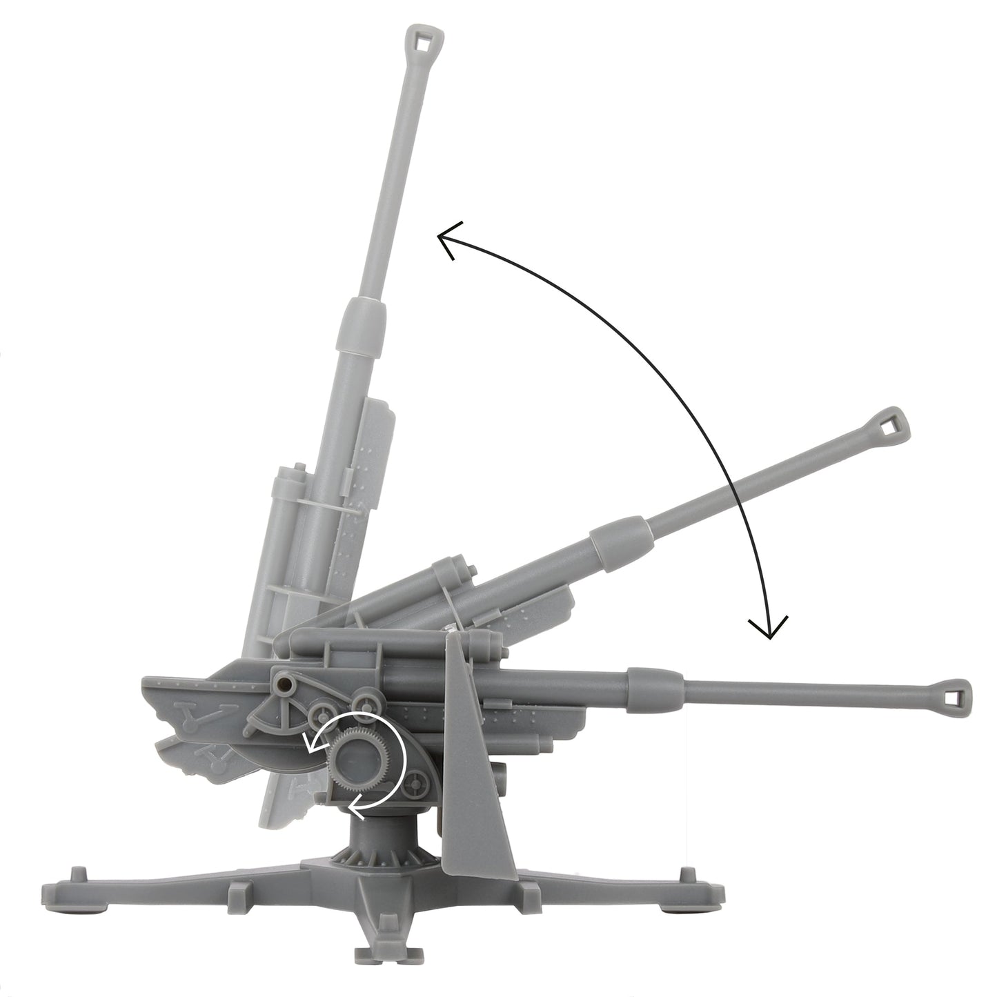 BMC Toys Classic Toy Soldiers WW2 German Flak 36 88mm Artillery Charcoal-Gray Elevation