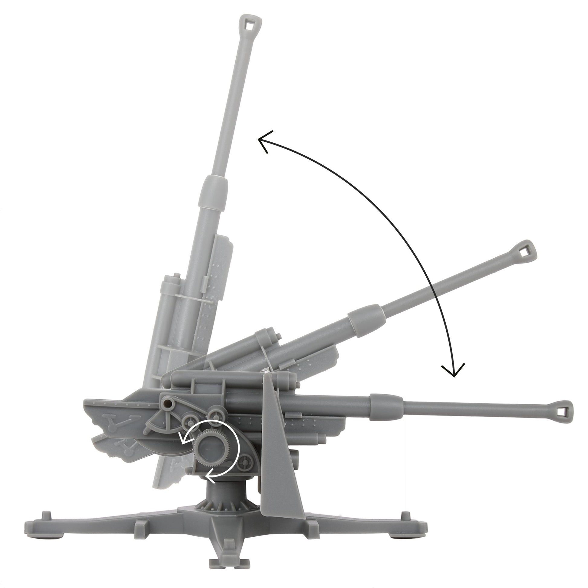 BMC Toys Classic Toy Soldiers WW2 German Flak 36 88mm Artillery Charcoal-Gray Elevation