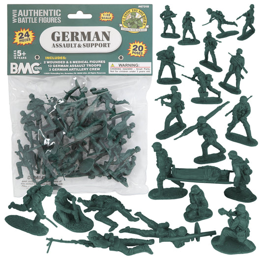 BMC Toys Classic Toy Soldiers WW2 German Assault Support Figures Forest-Green Main Image