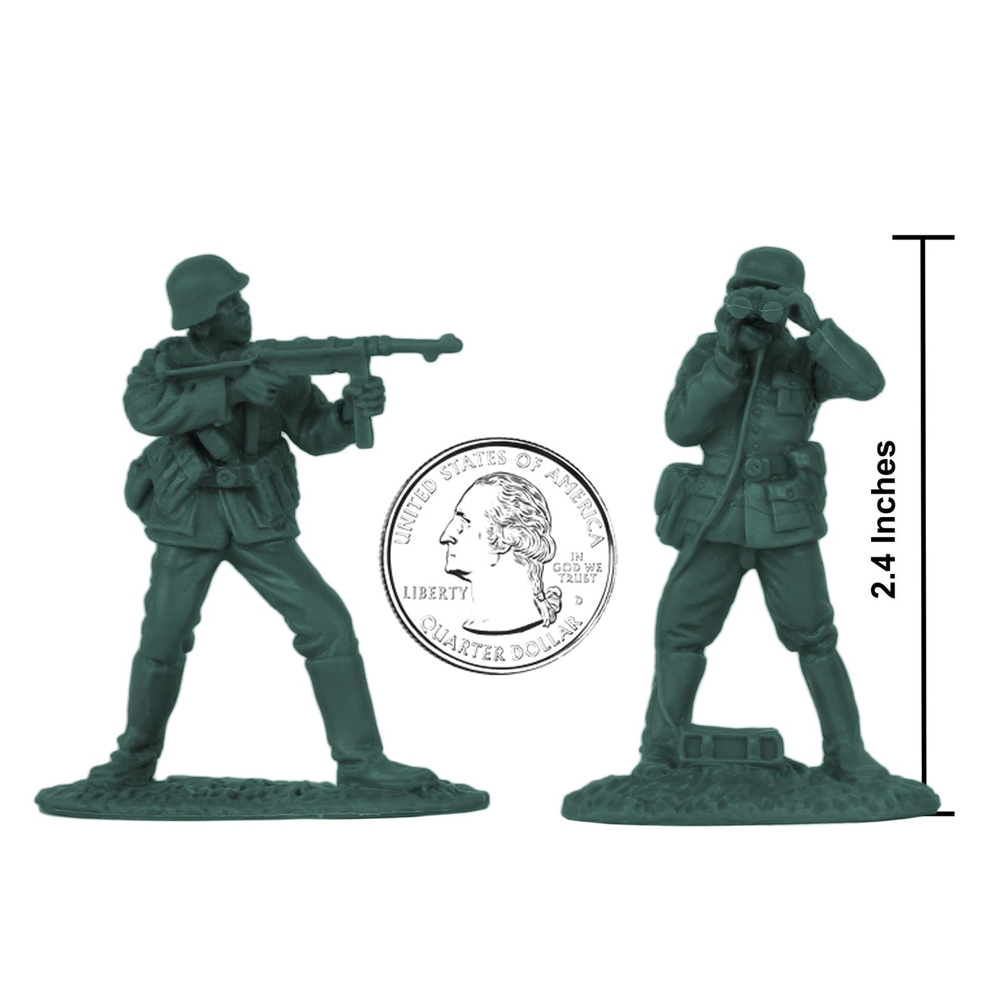 BMC Toys Classic Toy Soldiers WW2 German Assault Support Figures Forest-Green Scale