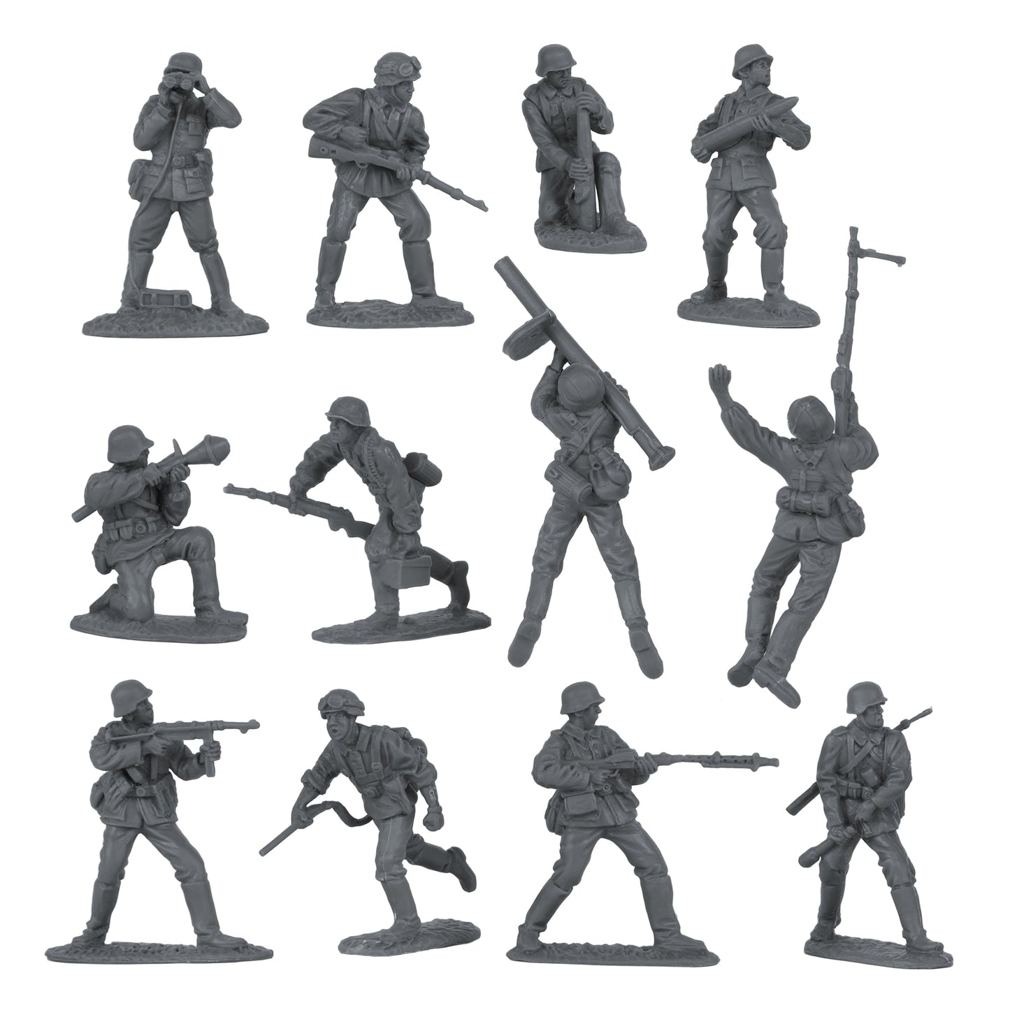 BMC Toys Classic Toy Soldiers WW2 German Assault Support Figures Gray Close Up A