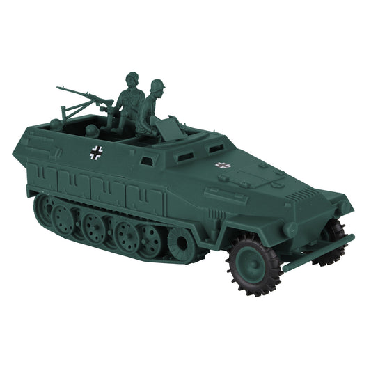 BMC Toys Classic Toy Soldiers WW2 German Halftrack Hanomag Vehicle Forest-Green Vignette