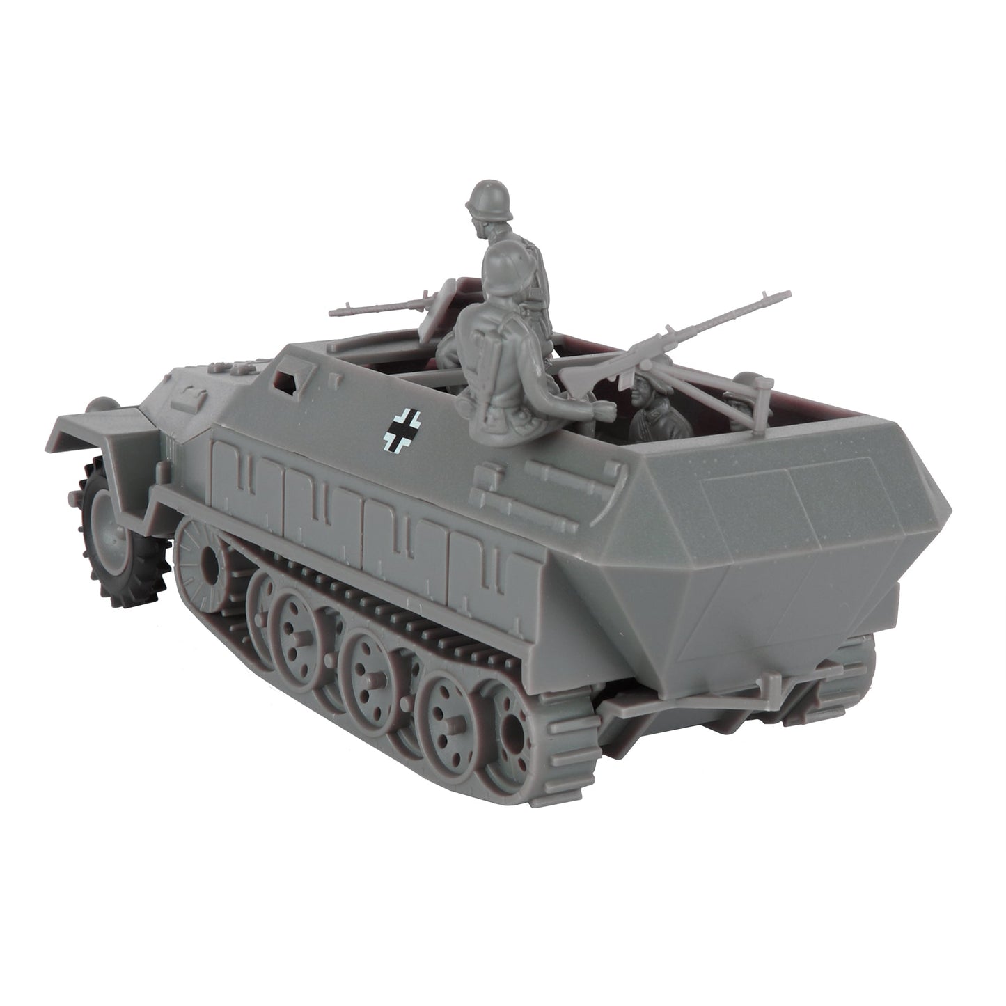 BMC Toys Classic Toy Soldiers WW2 German Halftrack Hanomag Vehicle Gray Color Reverse Vignette