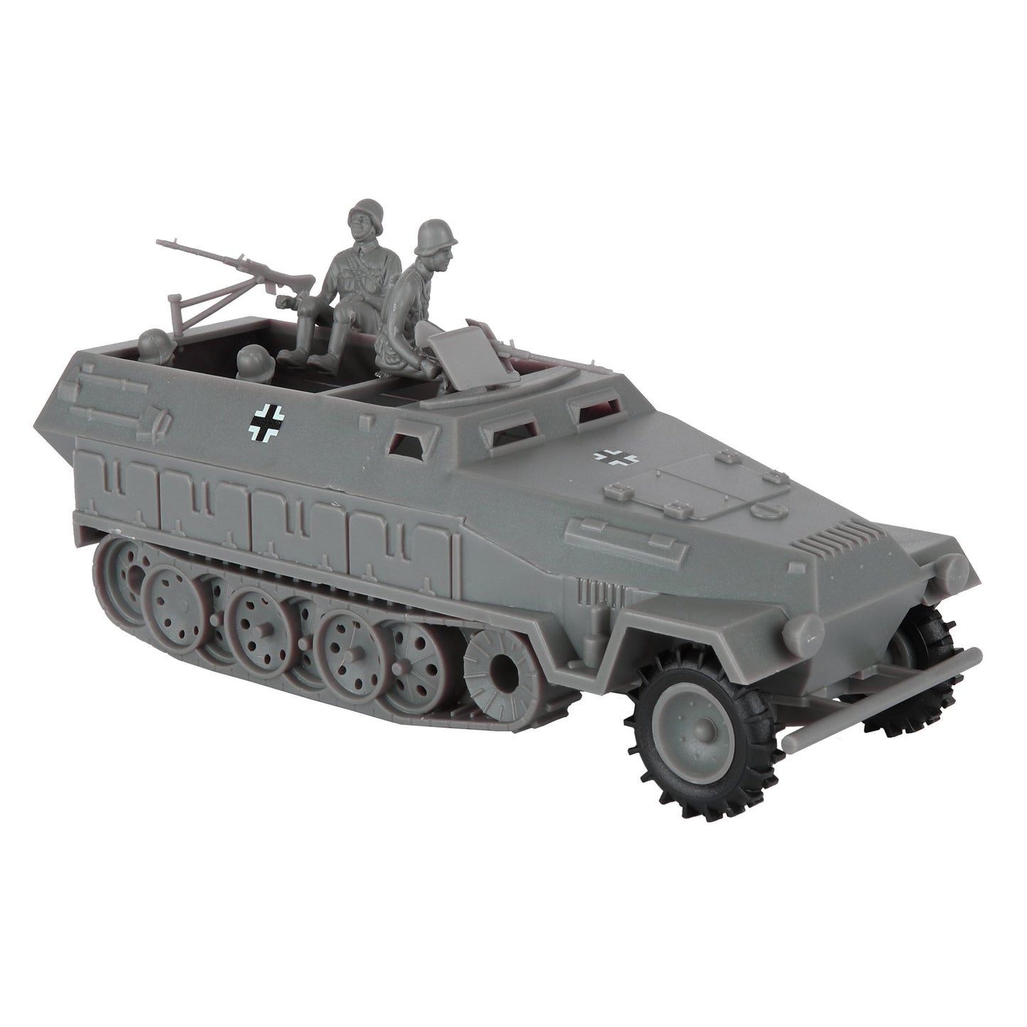 BMC Toys Classic Toy Soldiers WW2 German Halftrack Hanomag Vehicle Gray Color Vignette