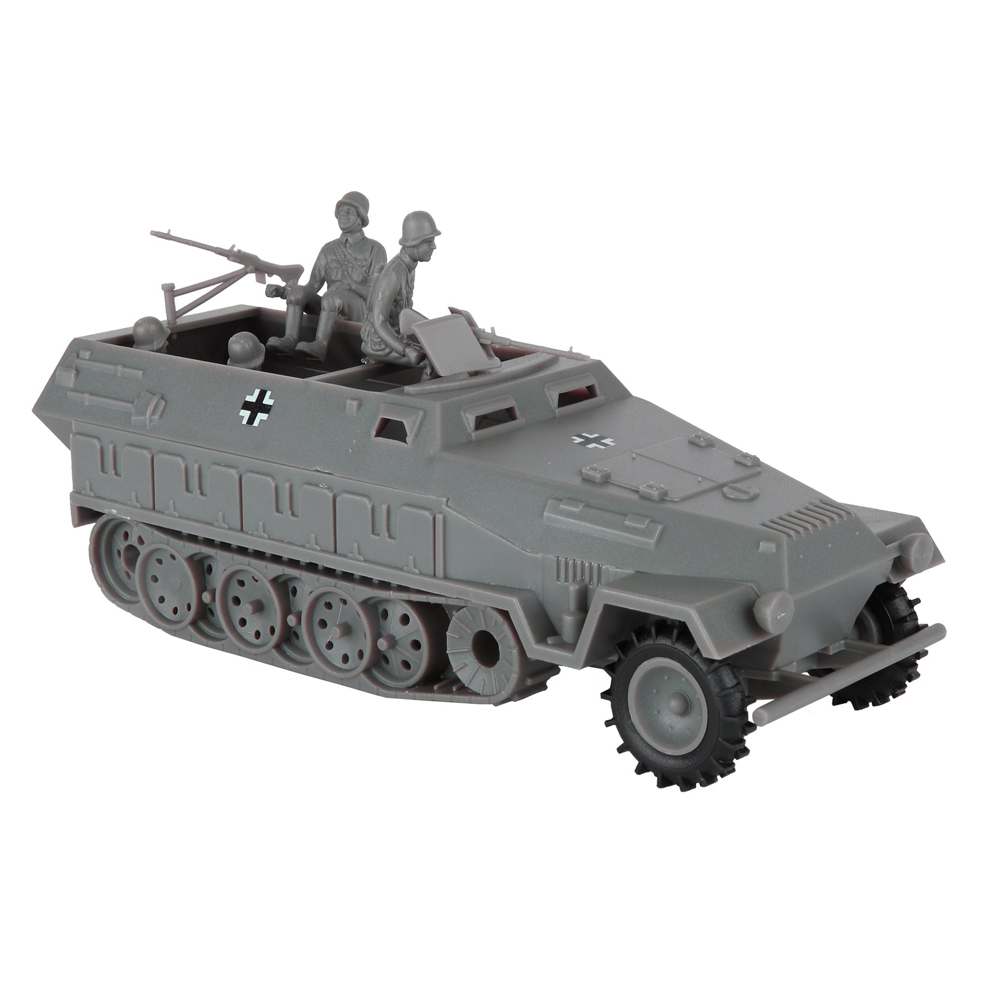 BMC Toys Classic Toy Soldiers WW2 German Halftrack Hanomag Vehicle Gray Color Vignette