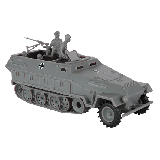 BMC Toys Classic Toy Soldiers WW2 German Halftrack Hanomag Vehicle Gray Color Vignette