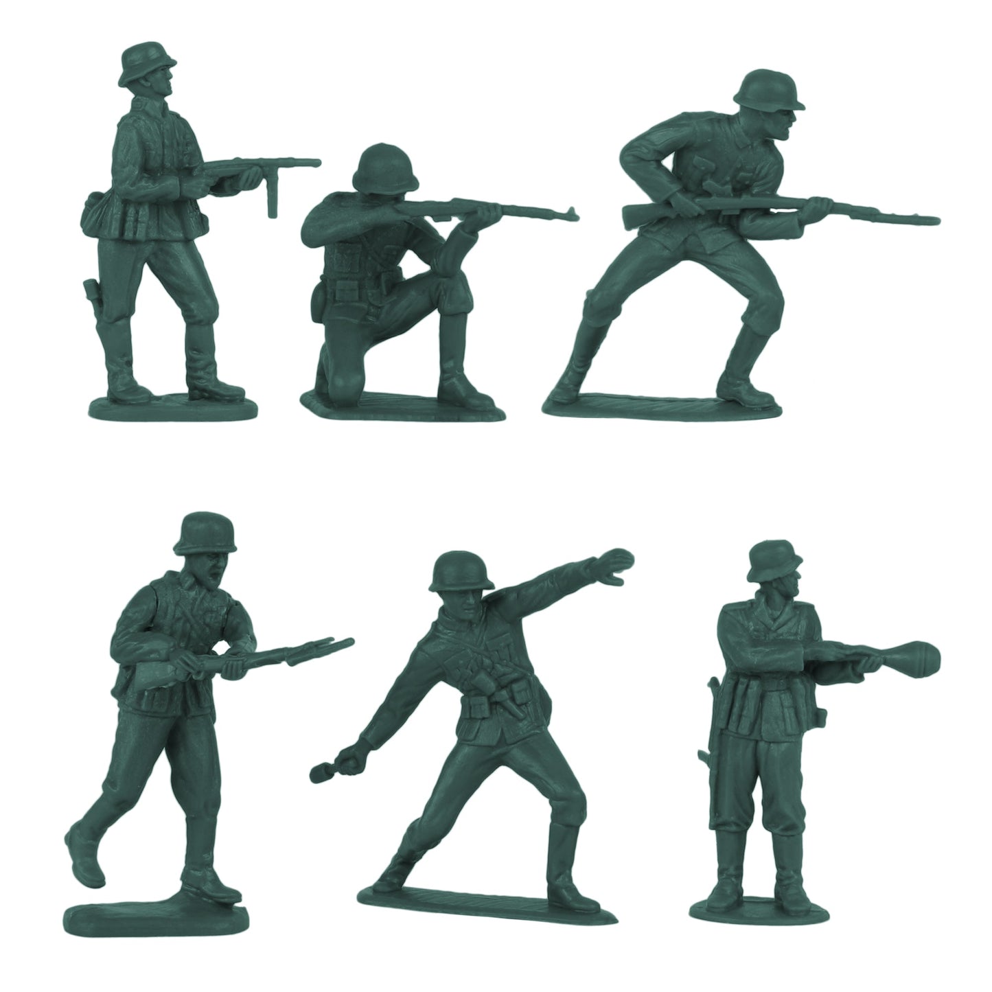 BMC Toys Classic Toy Soldiers WW2 German Infantry Figures Forest-Green Close Up