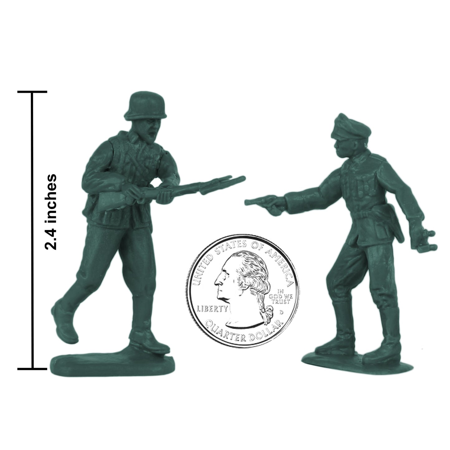 BMC Toys Classic Toy Soldiers WW2 German Infantry Figures Forest-Green Scale