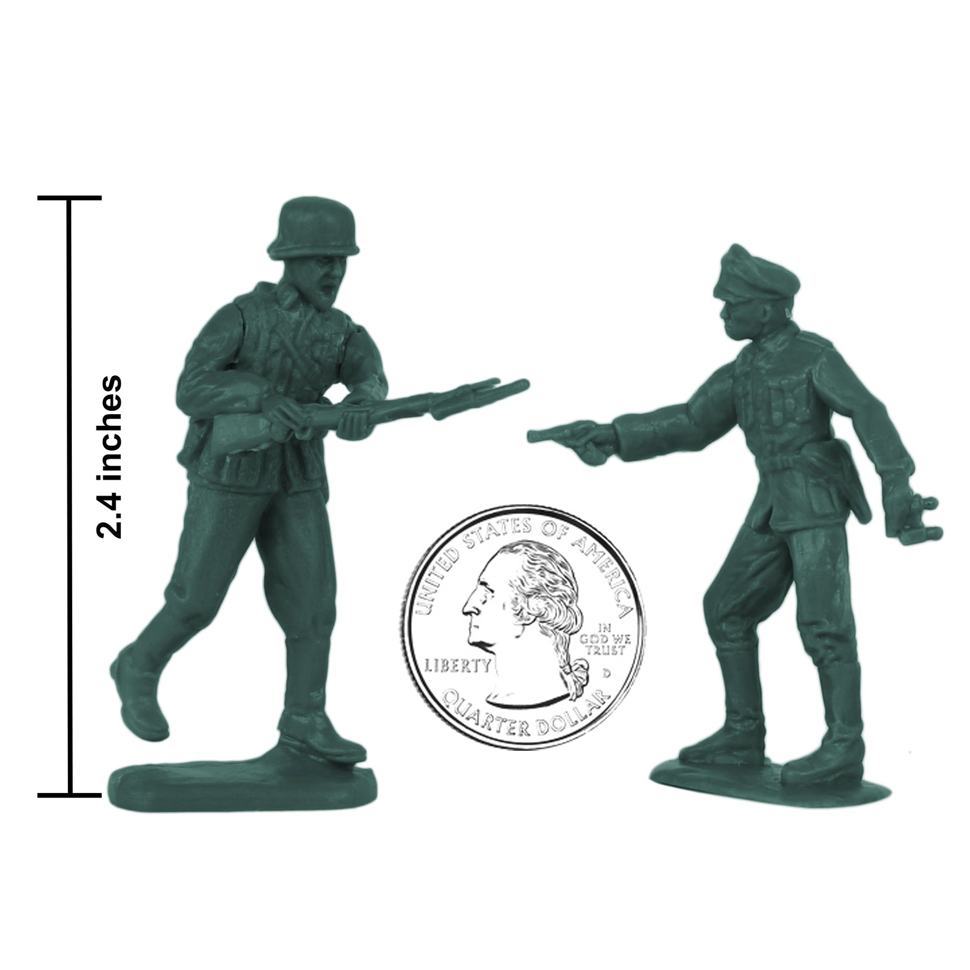 BMC Toys Classic Toy Soldiers WW2 German Infantry Figures Forest-Green Scale