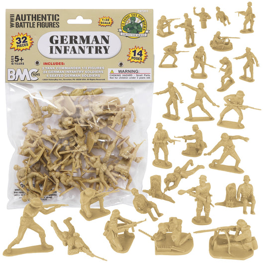 BMC Toys Classic Toy Soldiers WW2 German Infantry Figures Tan Main Image