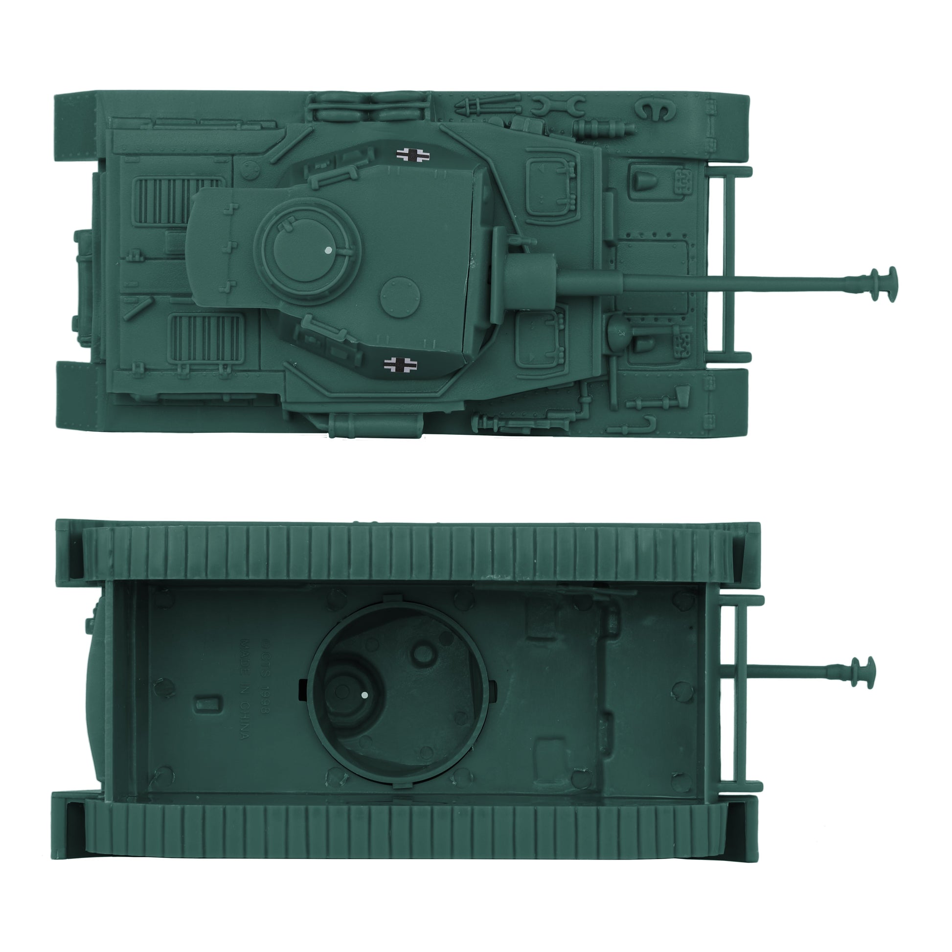 BMC Toys Classic Toy Soldiers WW2 German Halftrack Hanomag Vehicle Forest-Green Color Top & Bottom