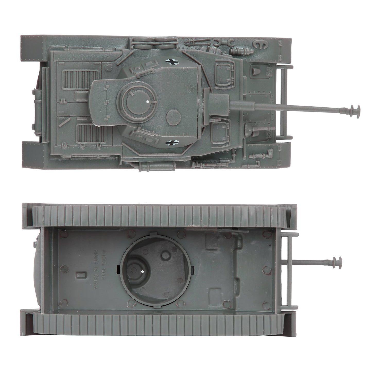 BMC Toys Classic Toy Soldiers WW2 Tank German Panzer Tank Gray Color Top Bottom