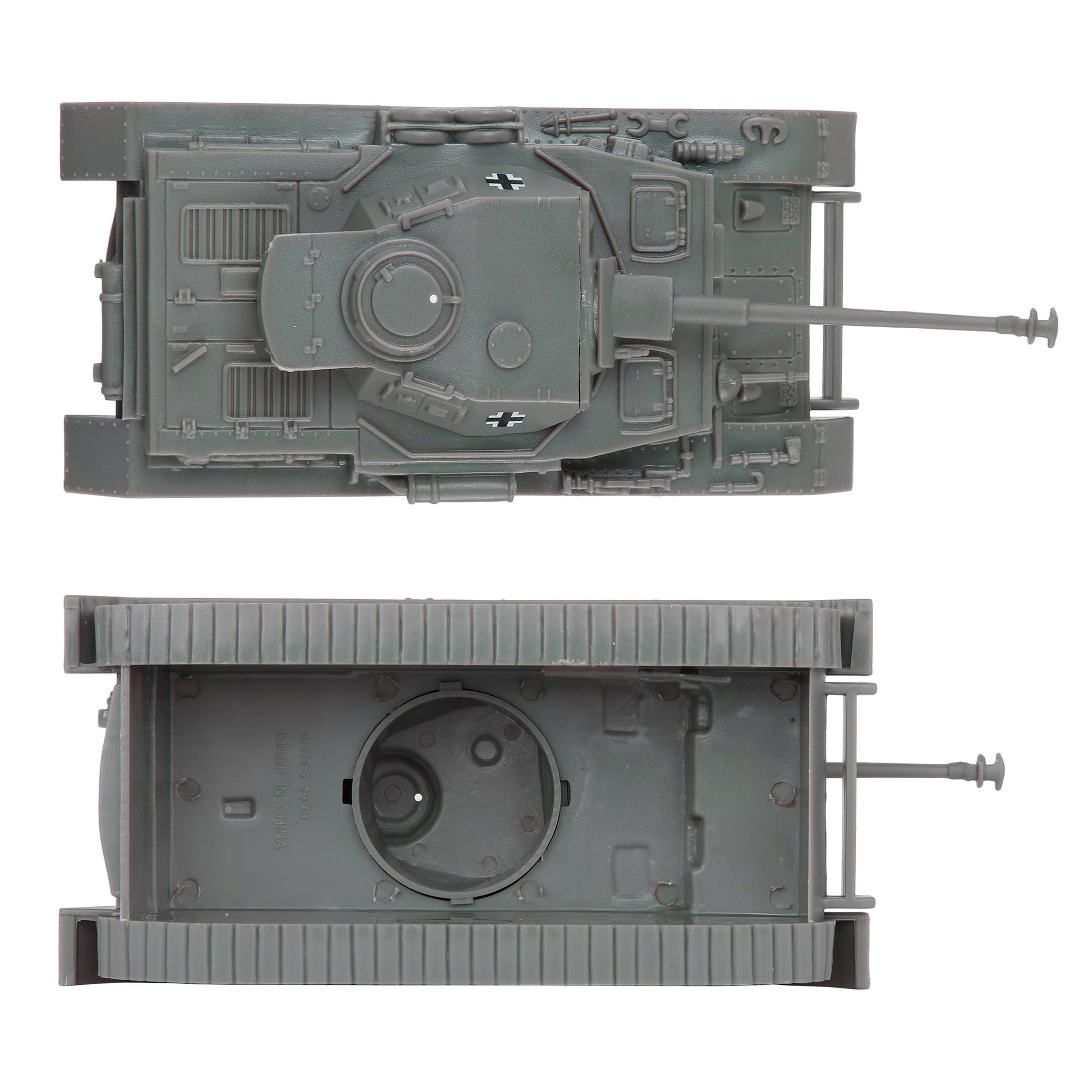 BMC Toys Classic Toy Soldiers WW2 Tank German Panzer Tank Gray Color Top Bottom