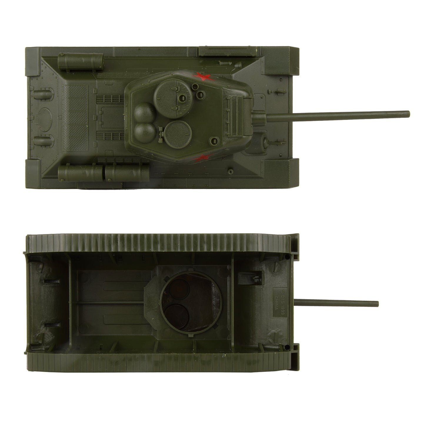 BMC Toys Classic Toy Soldiers WW2 Tank USSR T34 Tank Olive Green Top & Bottom