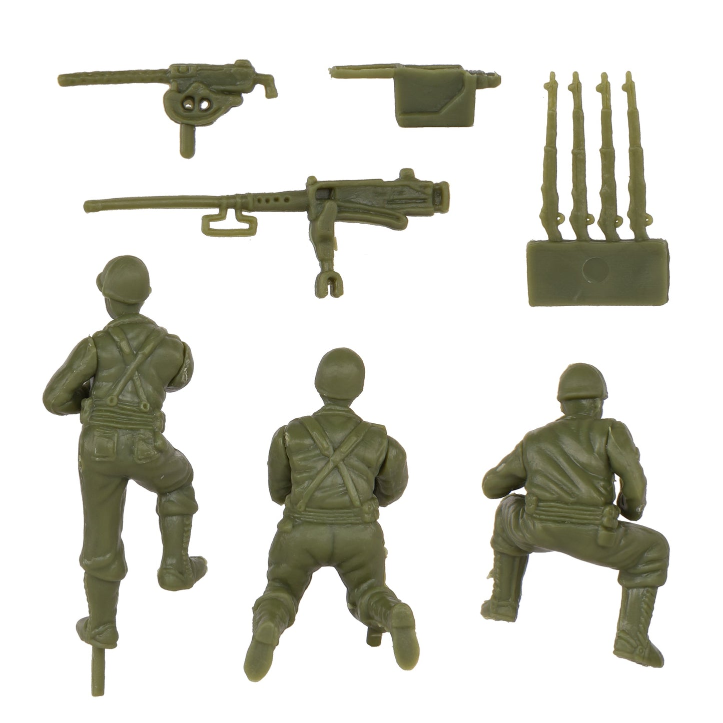 BMC Toys Classic Toy Soldiers WW2 United States M3 Halftrack Vehicle OD Green Figures Close Up  Back View