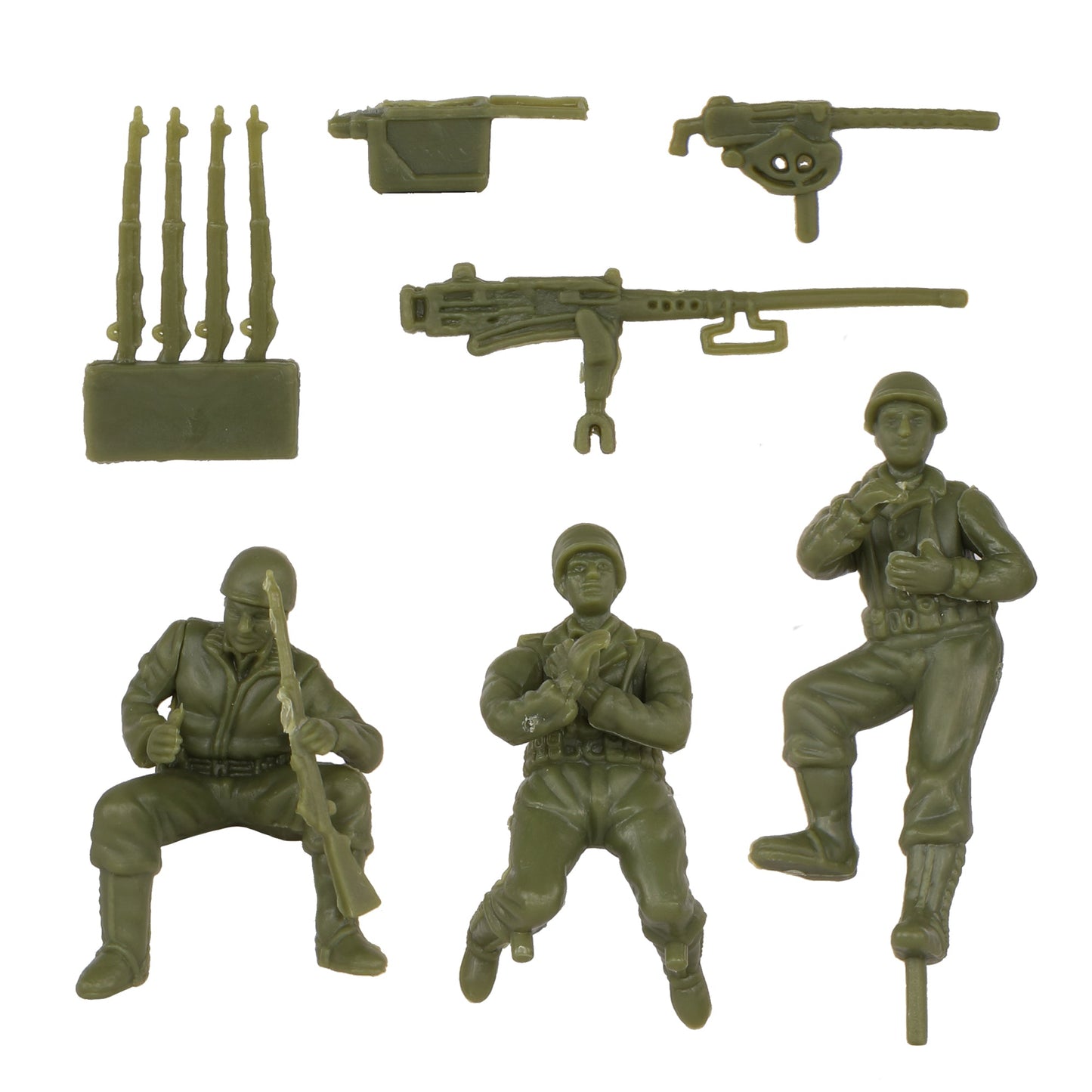 BMC Toys Classic Toy Soldiers WW2 United States M3 Halftrack Vehicle OD Green Figures Close Up 