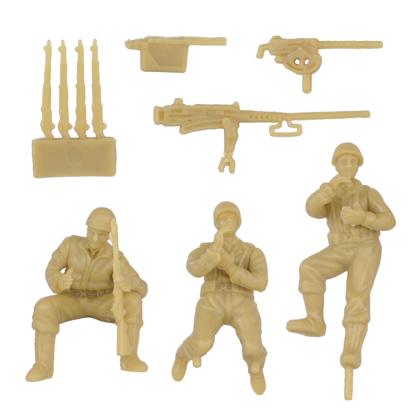 BMC Toys Classic Toy Soldiers WW2 United States M3 Halftrack Vehicle Tan Figures Close Up 