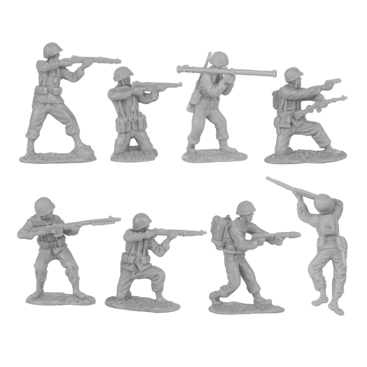 BMC Toys Classic Toy Soldiers WW2 US Soldier Figures Gray Series 1 Close Up