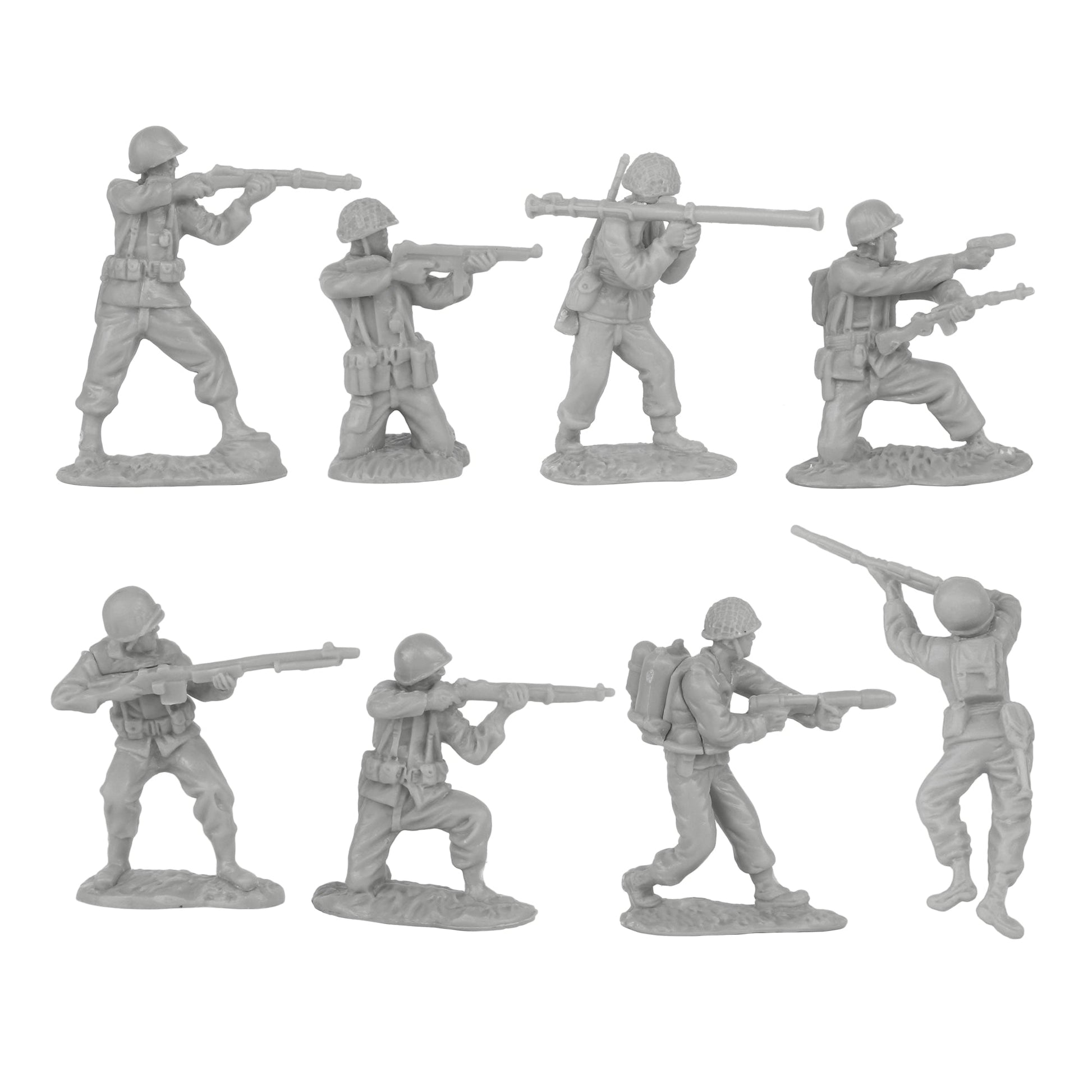 BMC Toys Classic Toy Soldiers WW2 US Soldier Figures Gray Series 1 Close Up