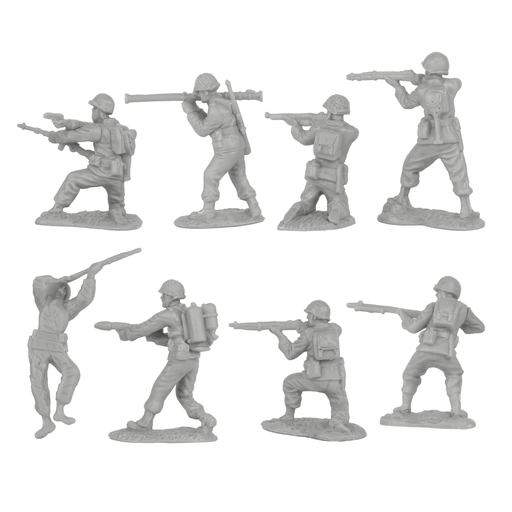 BMC Toys Classic Toy Soldiers WW2 US Soldier Figures Gray Series 1 Back Close Up