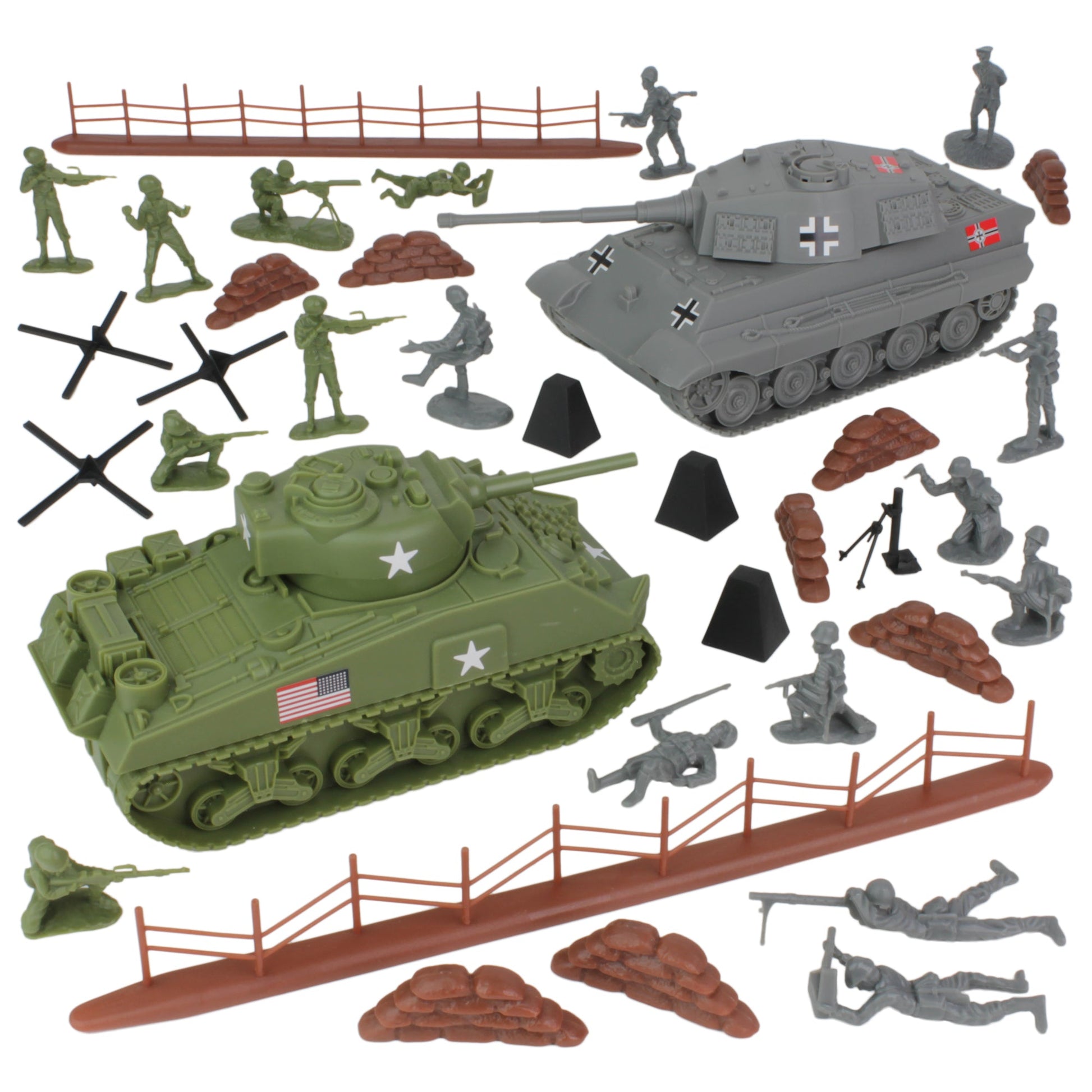 BMC Toys D-Day Tank Battle Boxed Plastic Army Men Playset Vignette