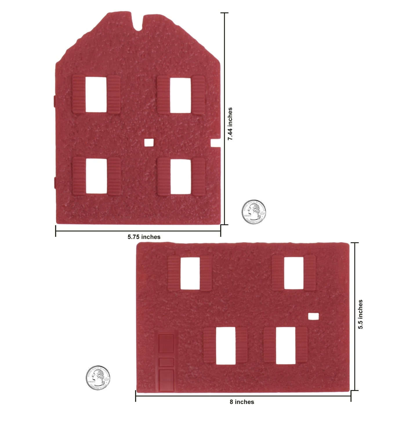 BMC Toys American Revolutionary War Barn-Red and Coal-Black Color Ruined Farm House Scale