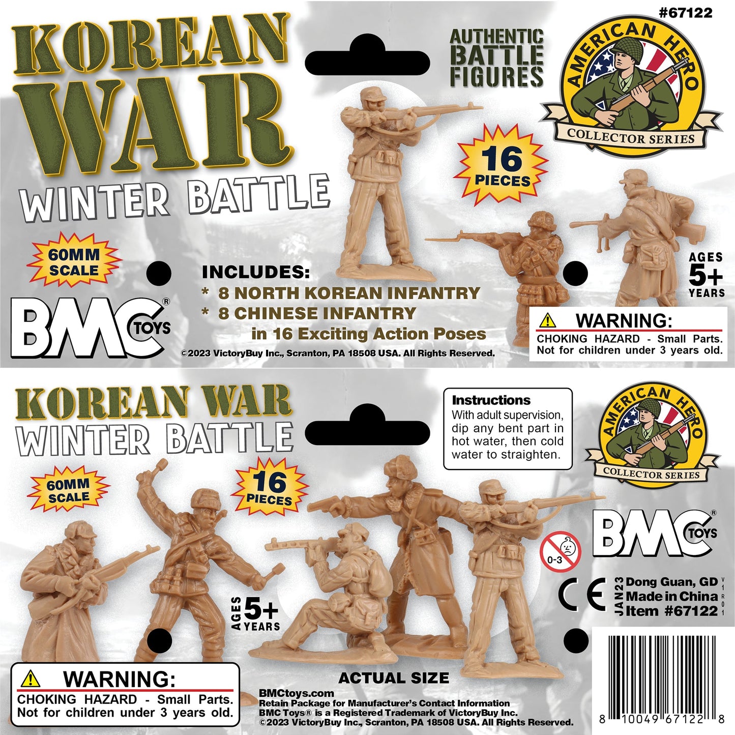 BMC Toys Korean War Winter Battle North Korea and China Soldiers Header Card Art