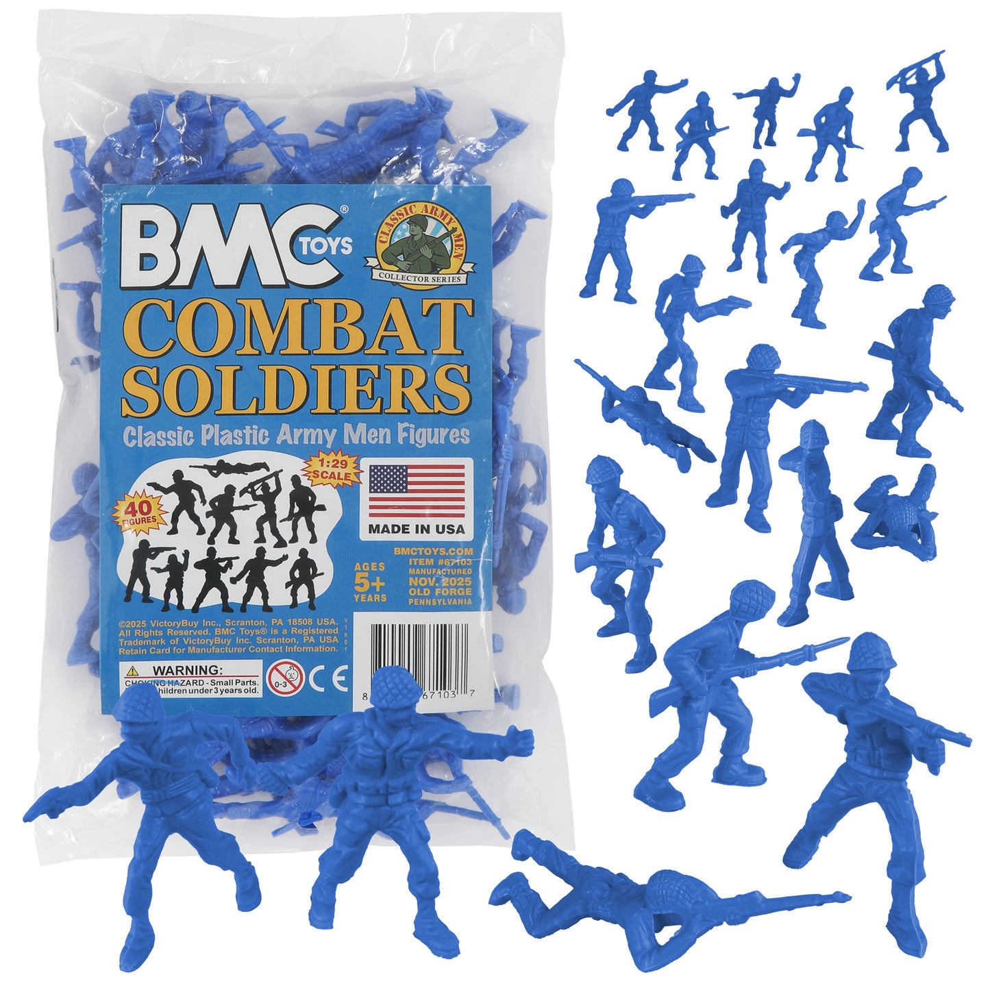 BMC Toys Lido Plastic Army Men Blue Color Classic Soldier Figures Main Image
