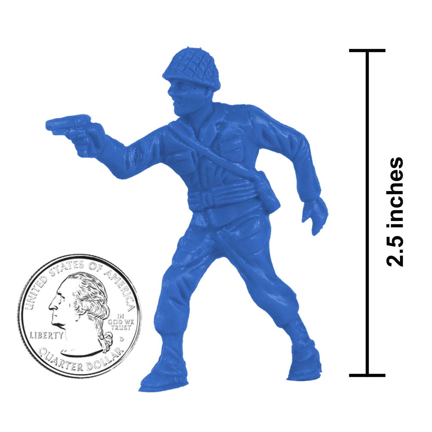 BMC Toys Lido Plastic Army Men Blue Color Classic Soldier Figures Scale